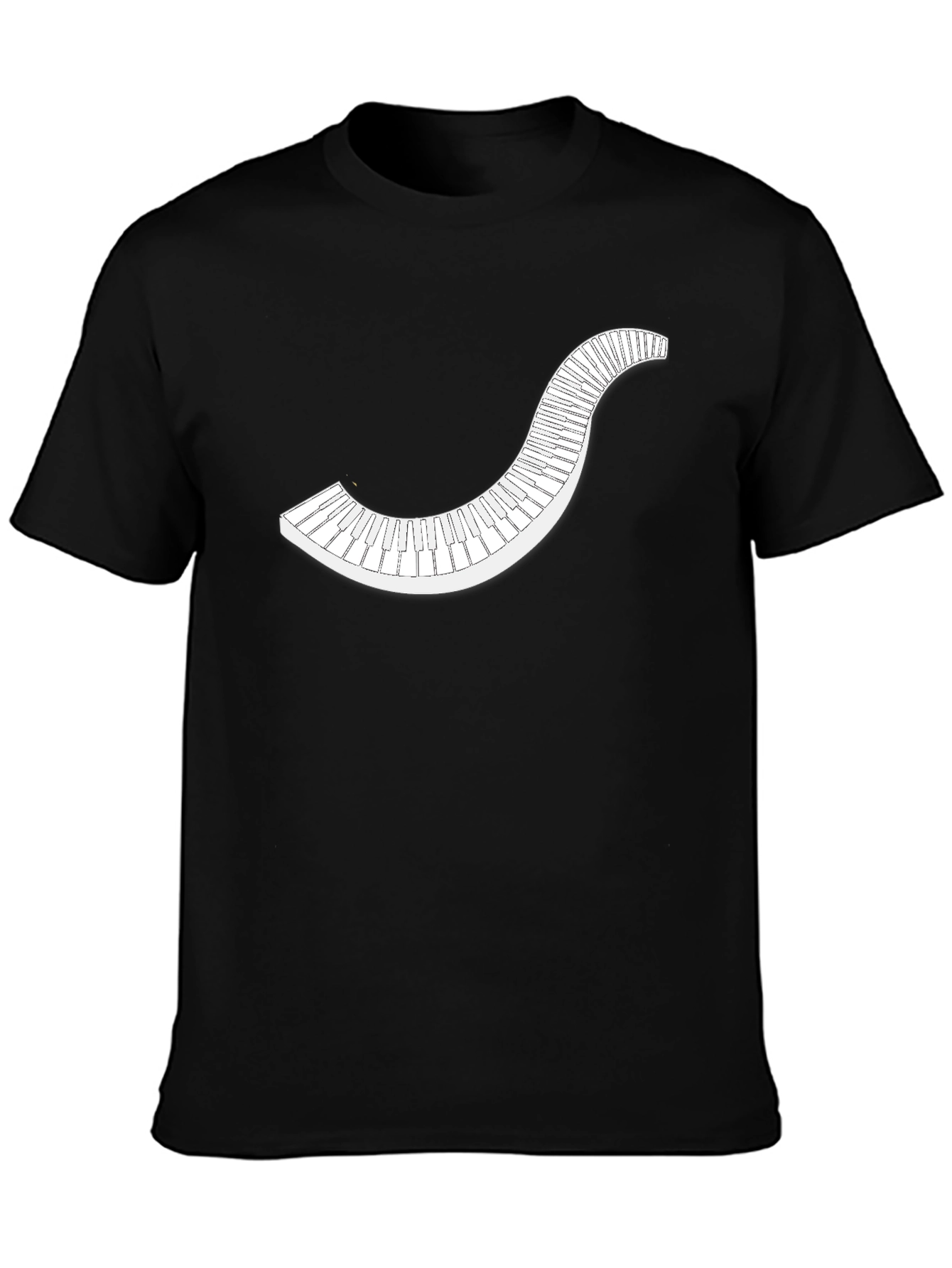 Piano Keys Graphic Tee - Black Cotton T-Shirt