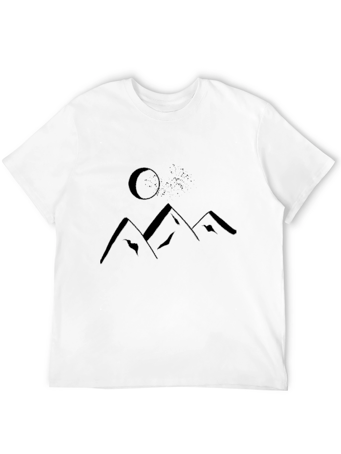 Mens Black T-Shirt - Mountain & Moon Graphic Tee