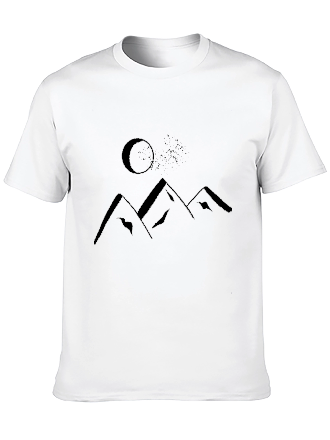 Mens Black T-Shirt - Mountain & Moon Graphic Tee