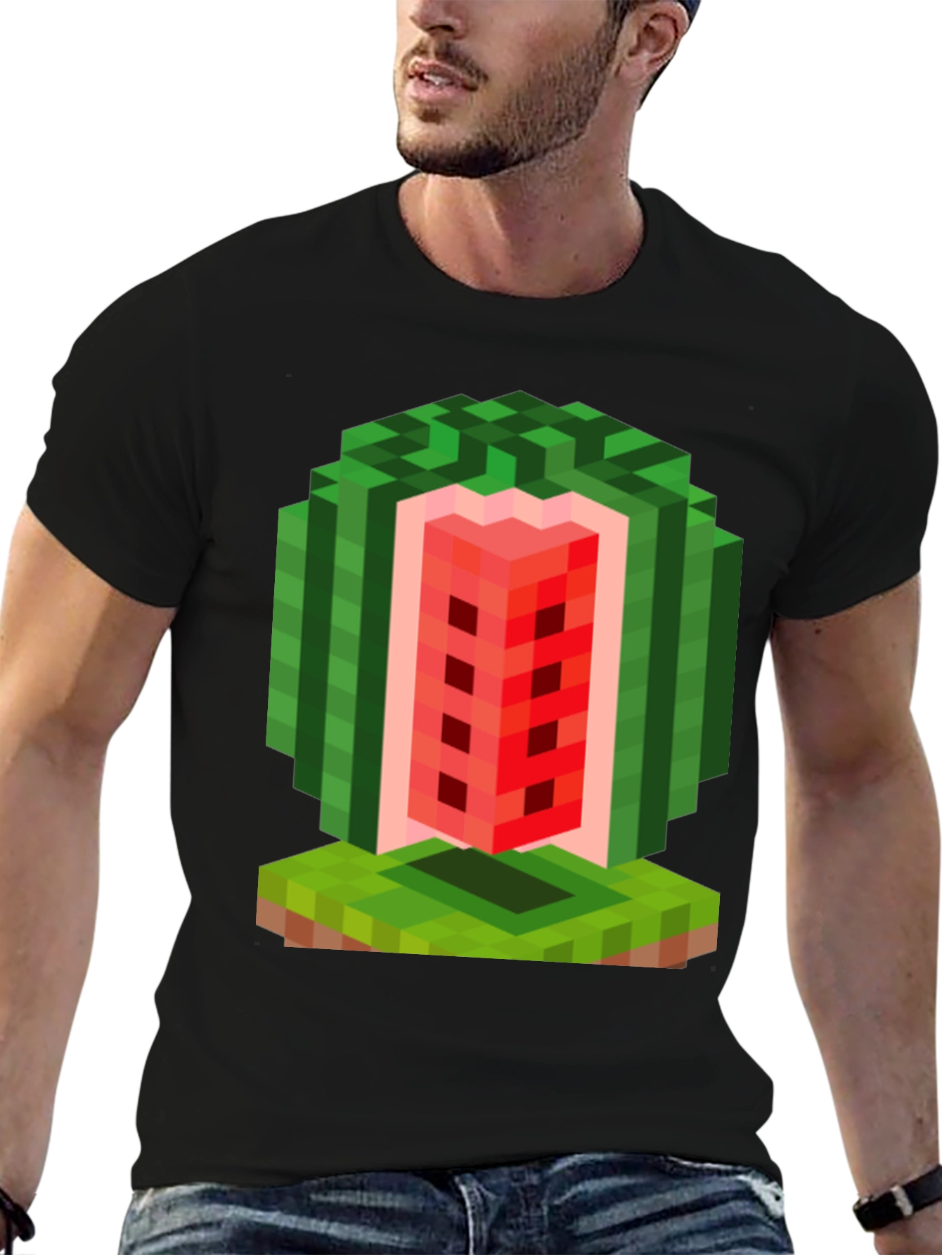 Minecraft Watermelon T-Shirt - Gamer Pixel Art