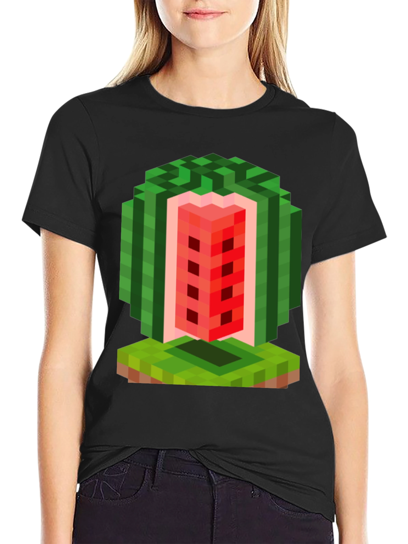 Minecraft Watermelon T-Shirt - Gamer Pixel Art