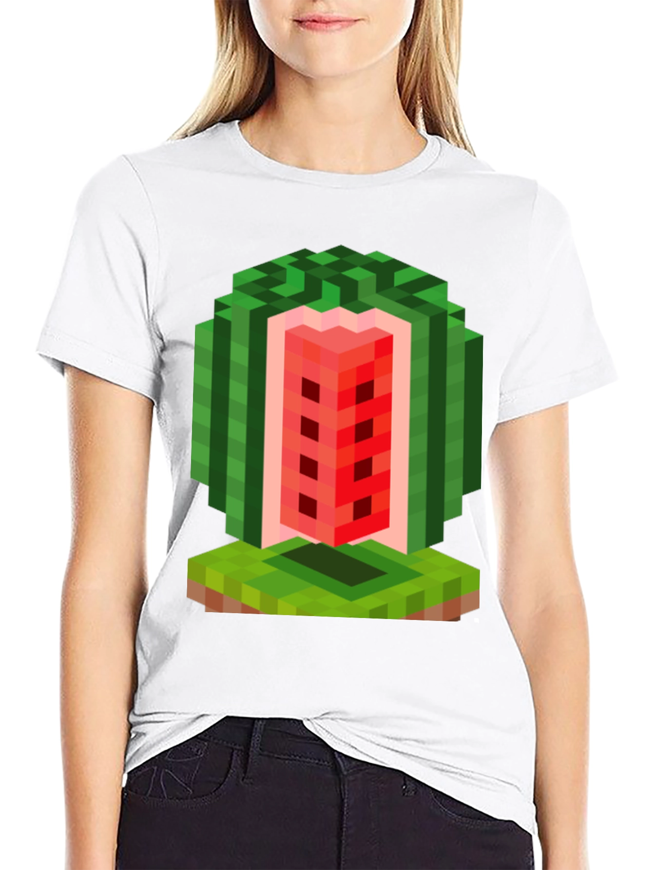 Minecraft Watermelon T-Shirt - Gamer Pixel Art