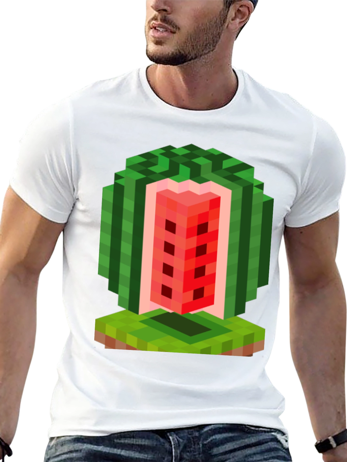 Minecraft Watermelon T-Shirt - Gamer Pixel Art