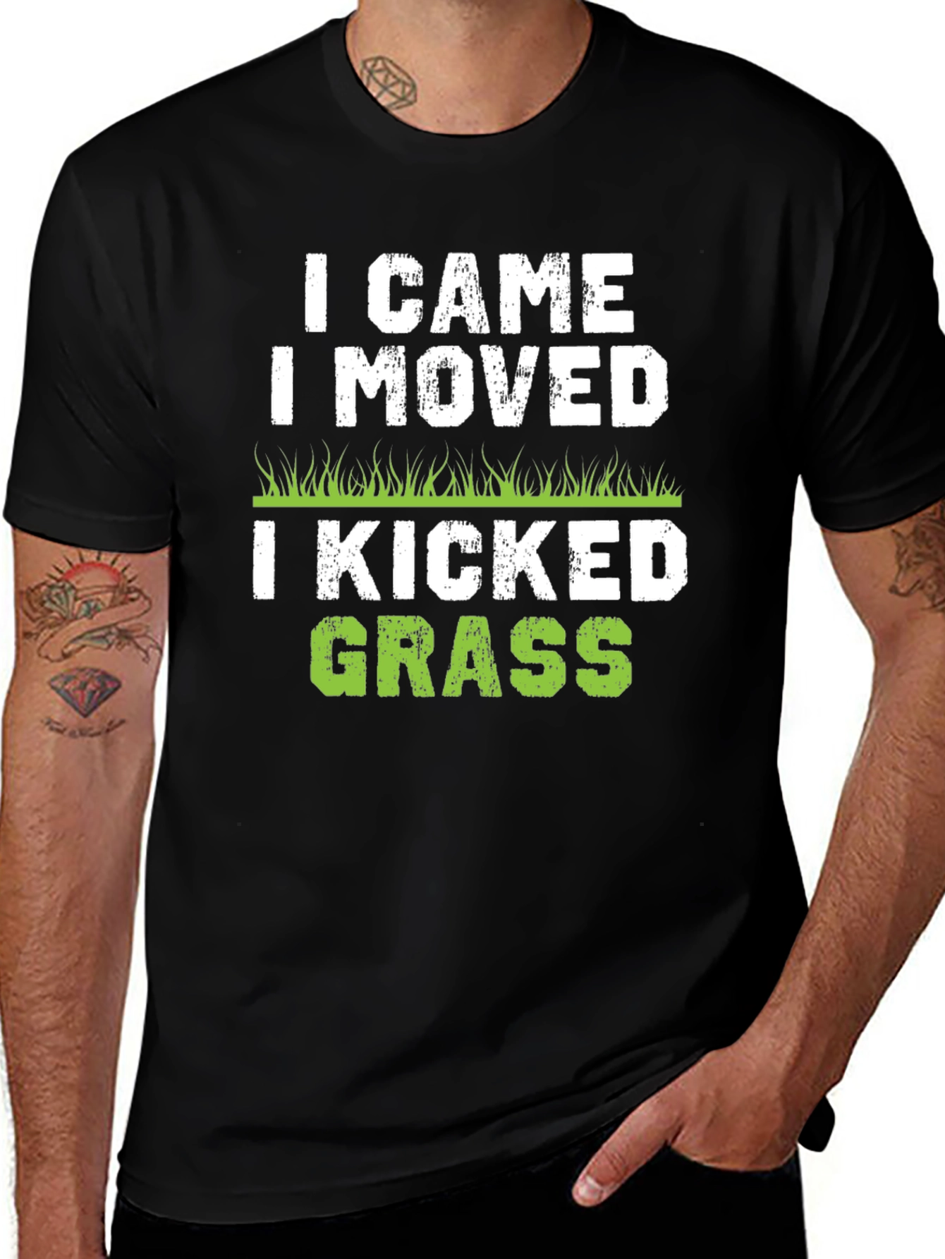 I Came I Moved I Kicked Grass Black T-Shirt