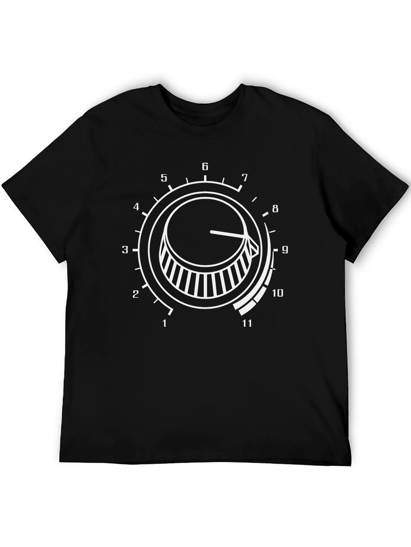 Black T-Shirt with Volume Dial Graphic