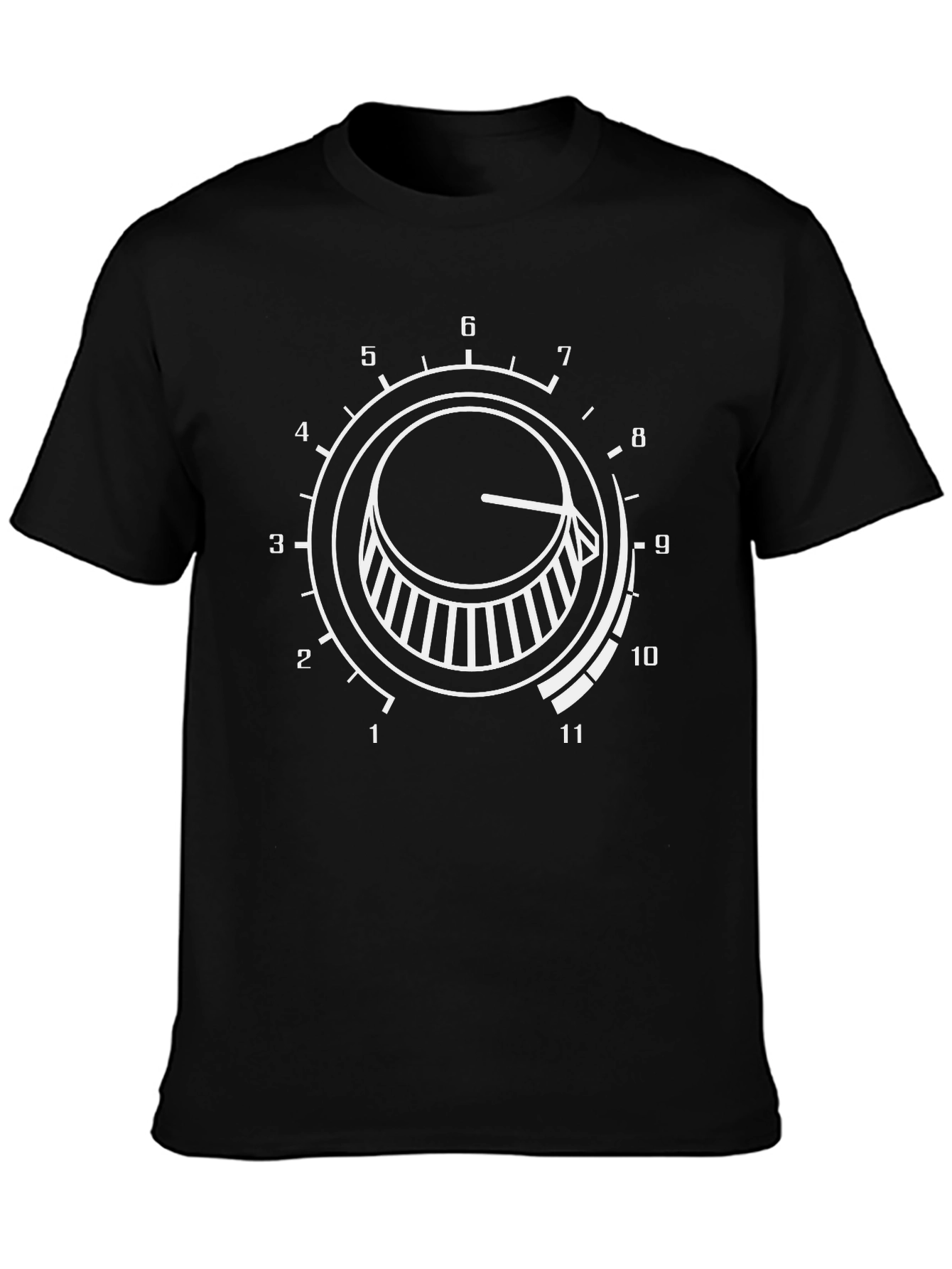 Black T-Shirt with Volume Dial Graphic