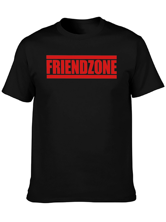 Friendzone Tee - Black Cotton Graphic T-Shirt