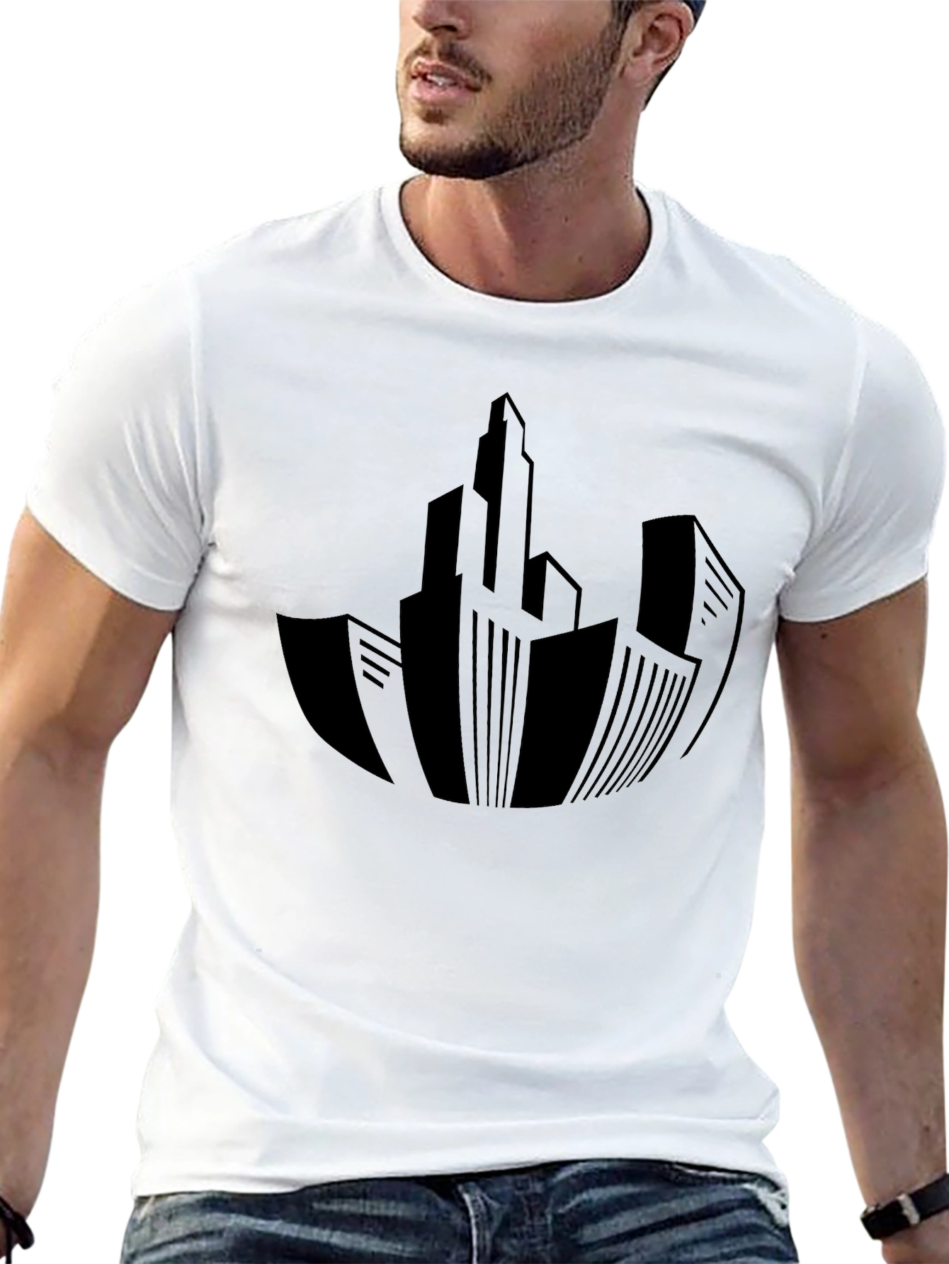 Urban Silhouette Tee - Modern Cityscape Design