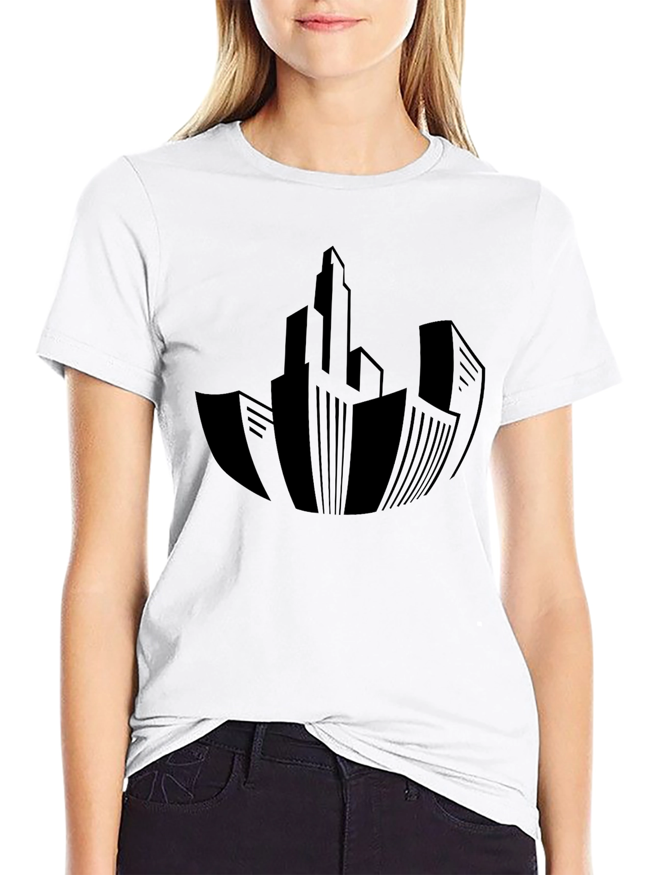 Urban Silhouette Tee - Modern Cityscape Design