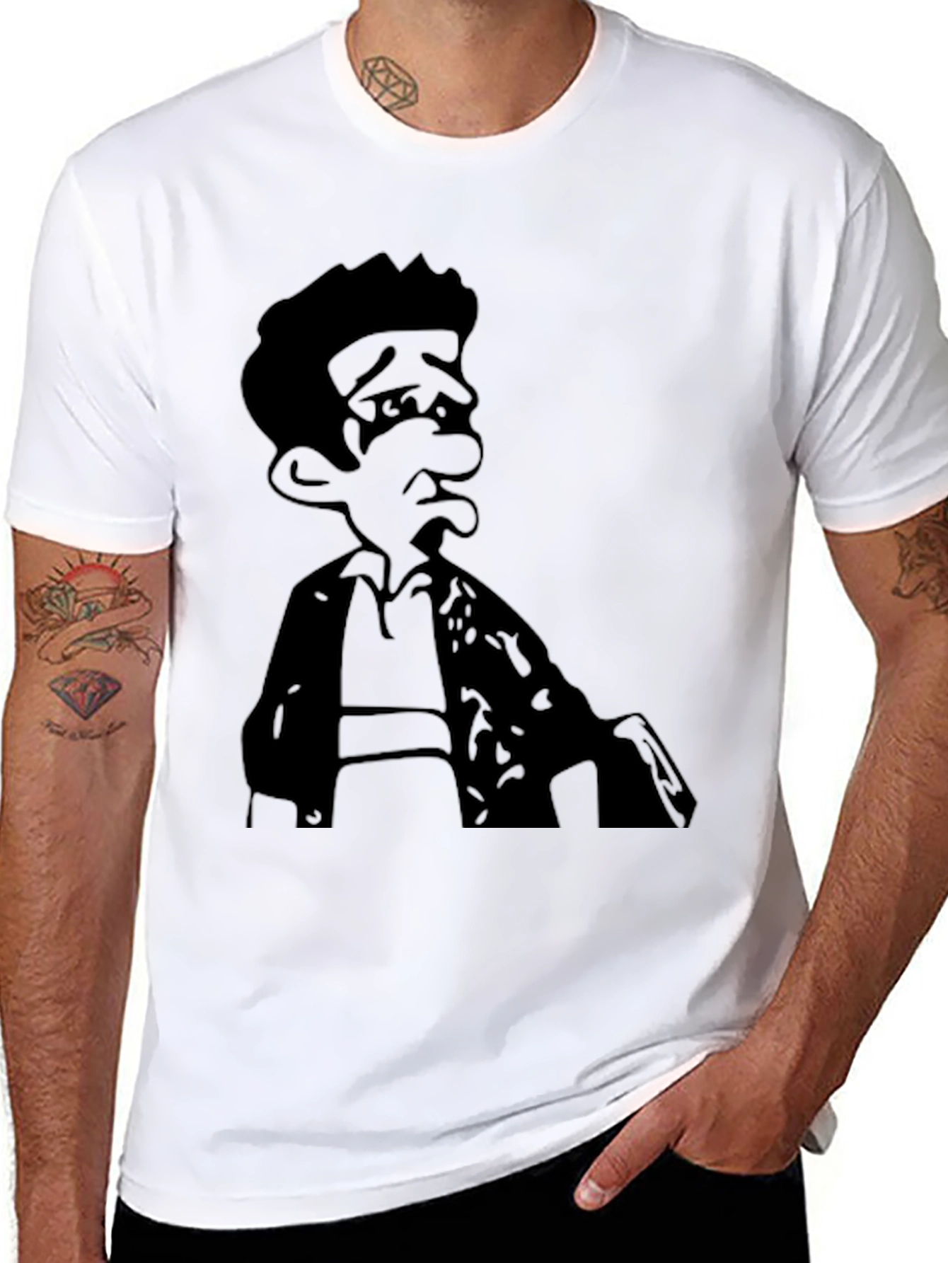 Cartoon Character Graphic Black T-Shirt