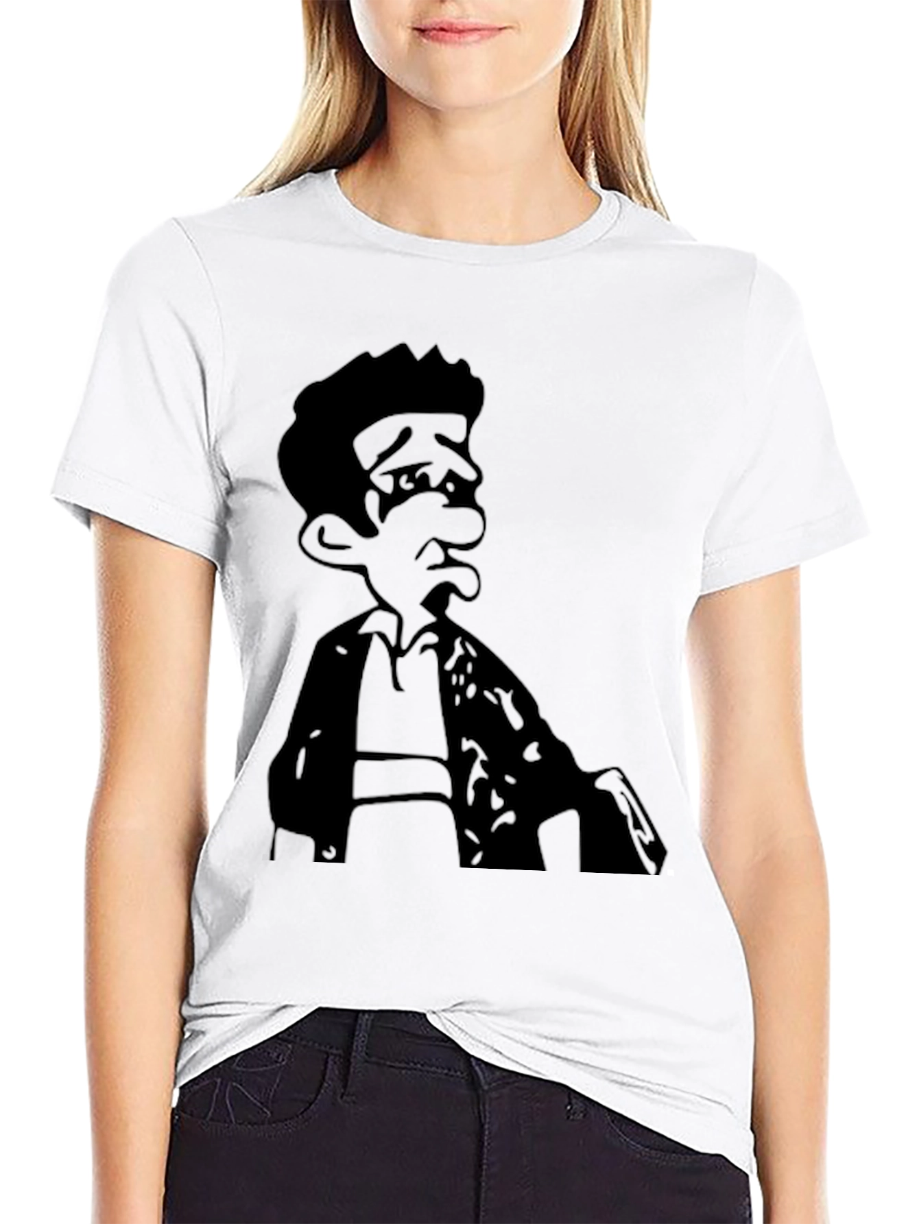 Cartoon Character Graphic Black T-Shirt