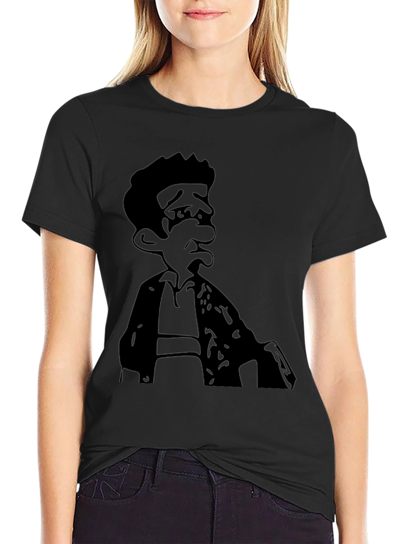 Cartoon Character Graphic Black T-Shirt