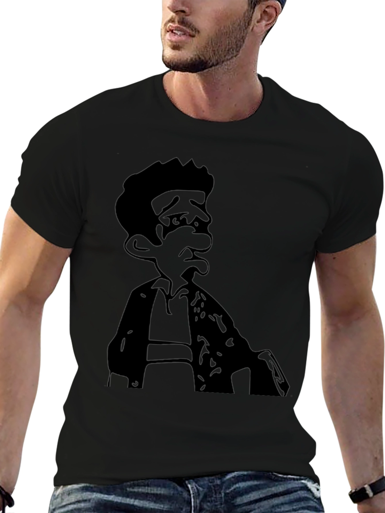 Cartoon Character Graphic Black T-Shirt