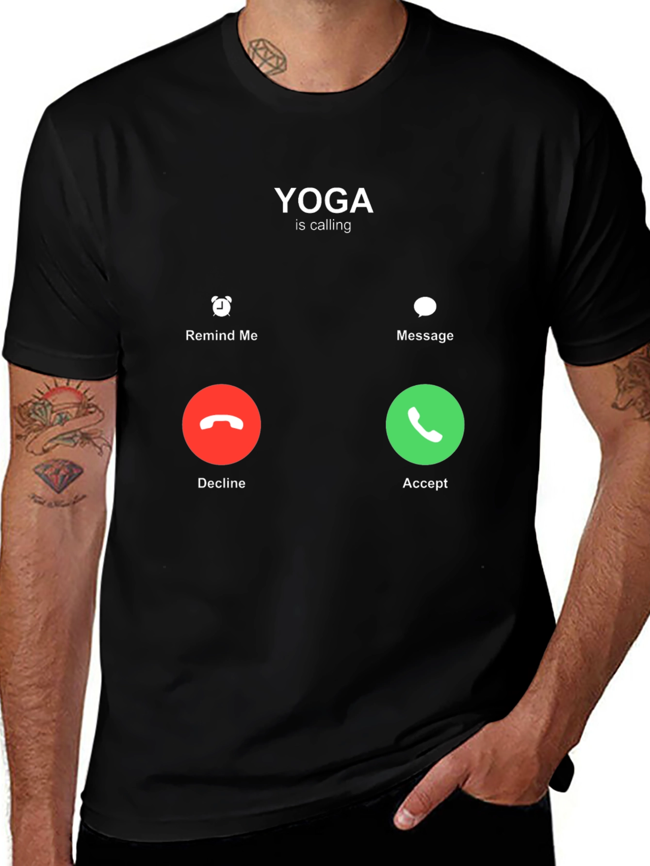 Yoga is Calling Black T-Shirt