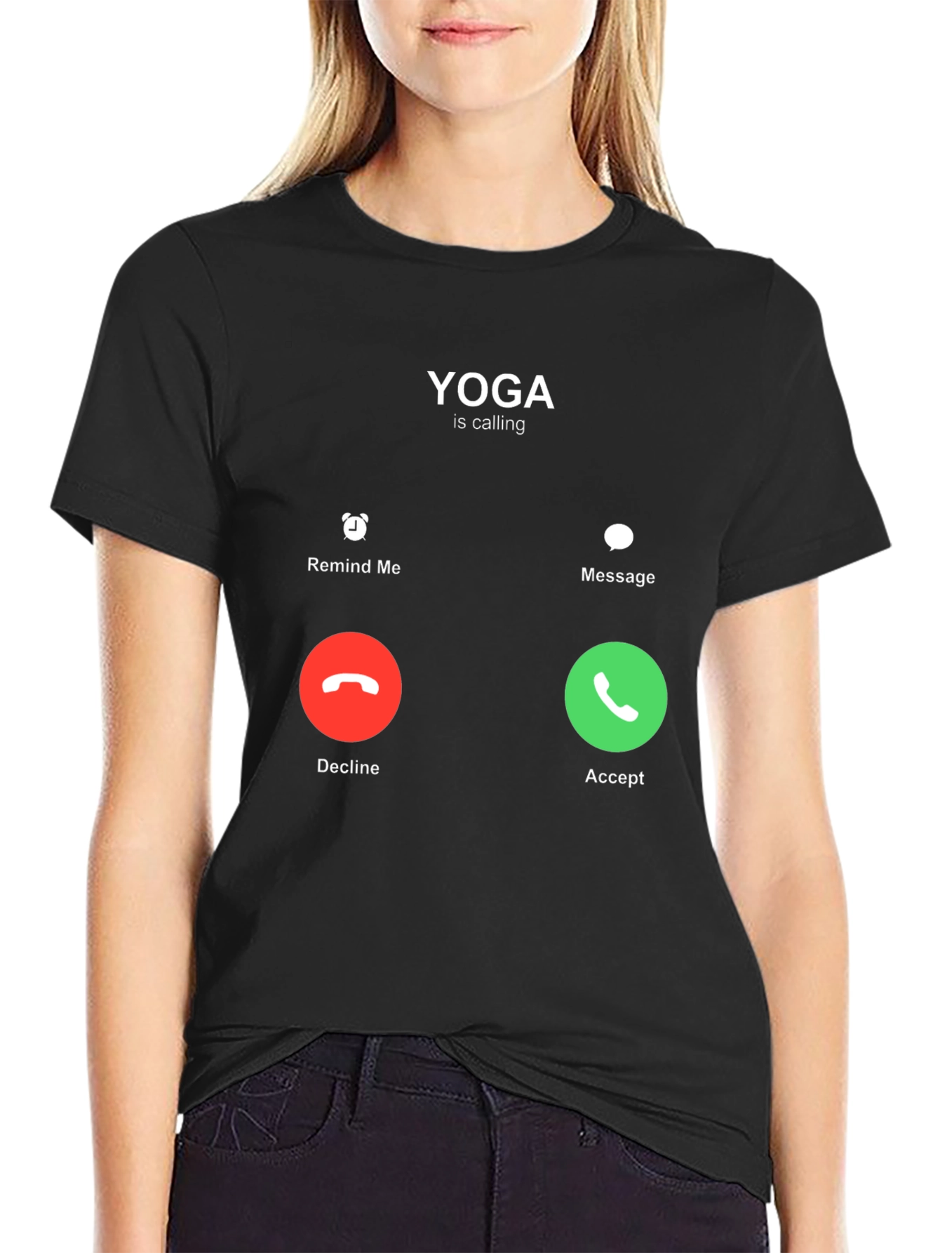 Yoga is Calling Black T-Shirt