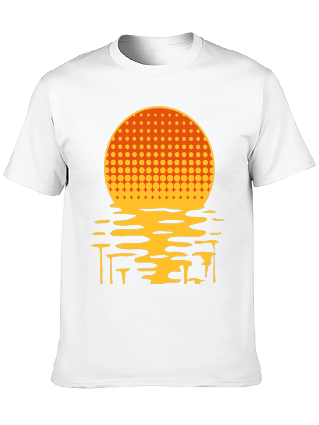 Retro Sunset Graphic Tee - Black Cotton Blend