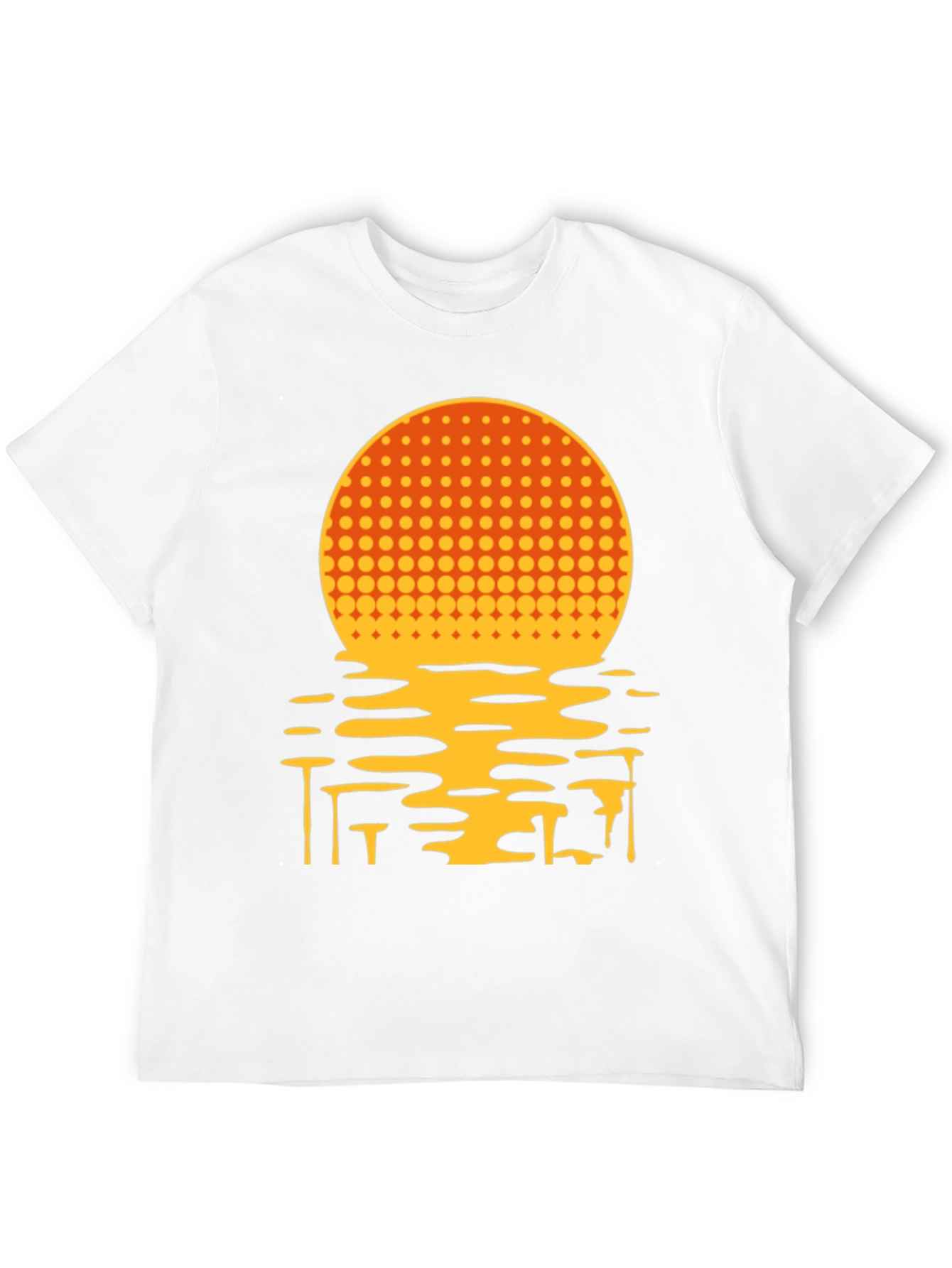 Retro Sunset Graphic Tee - Black Cotton Blend