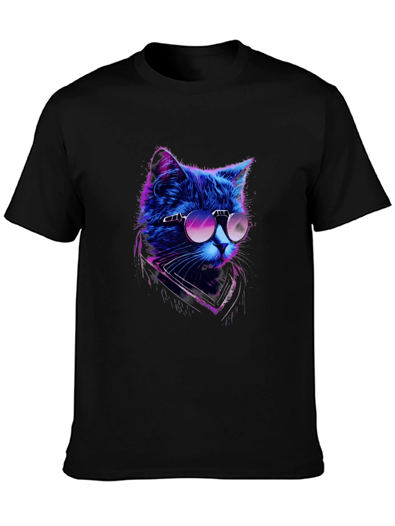 Cool Cat Graphic Tee - Mens Black T-Shirt