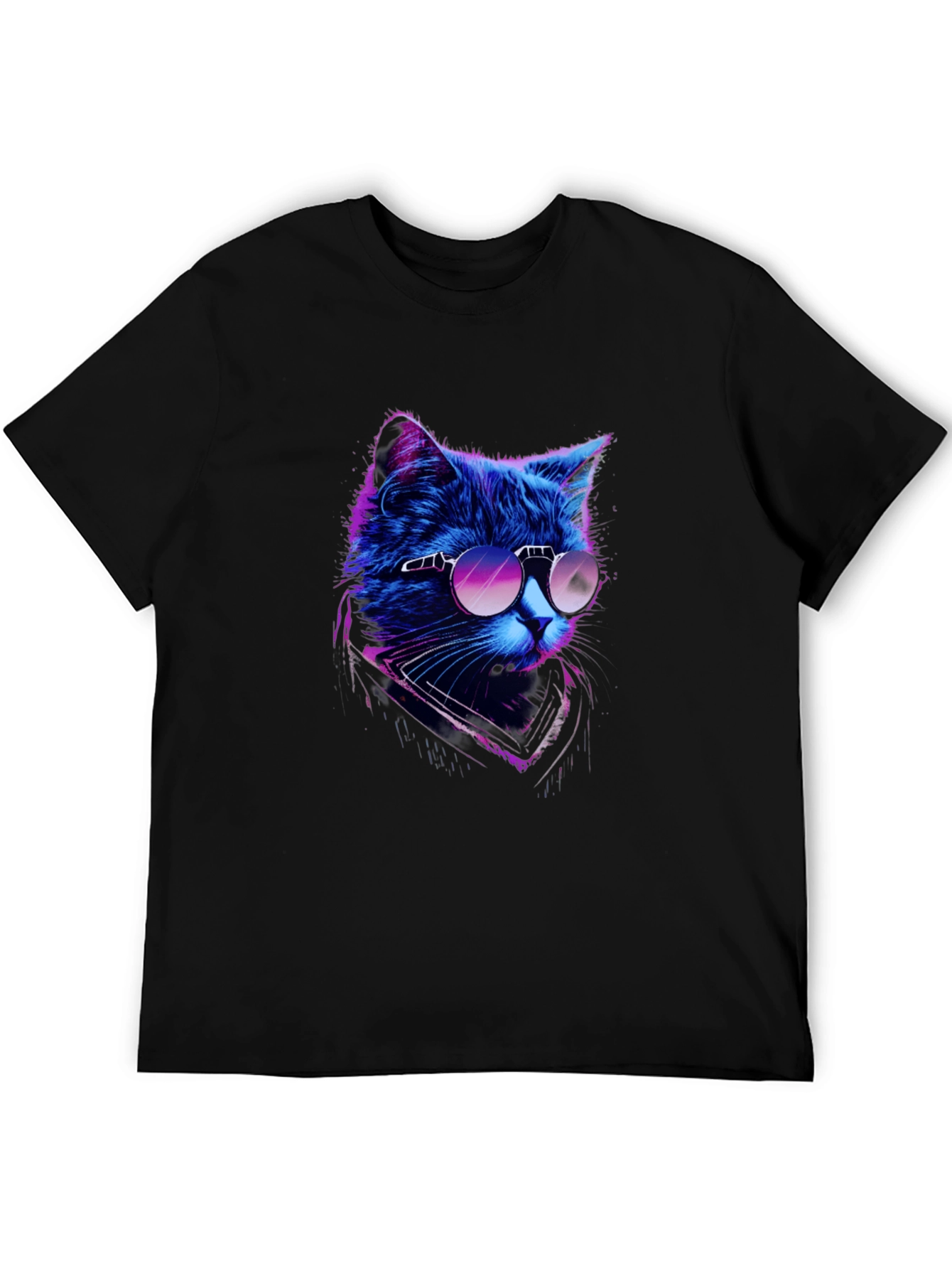Cool Cat Graphic Tee - Mens Black T-Shirt