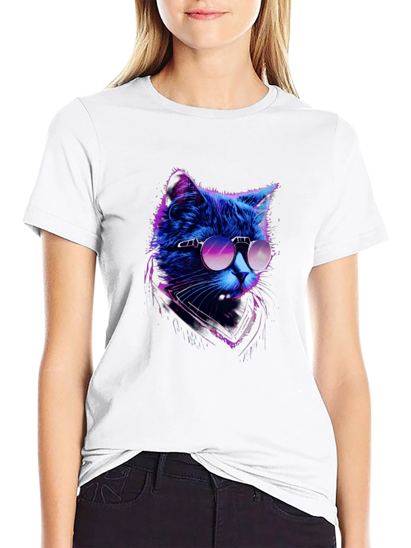Cool Cat Graphic Tee - Mens Black T-Shirt