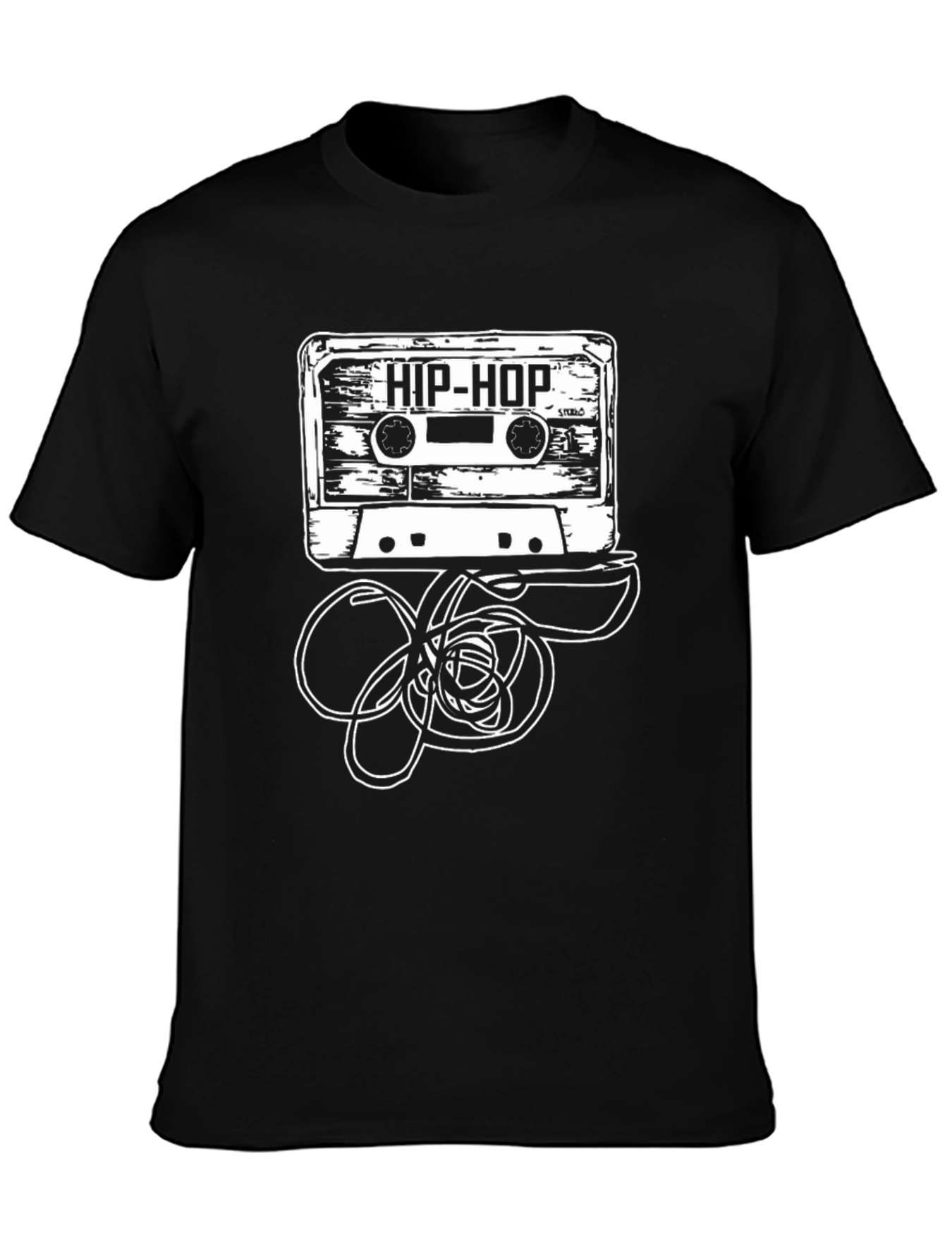 Hip-Hop Cassette Tape Graphic Tee - Retro Style