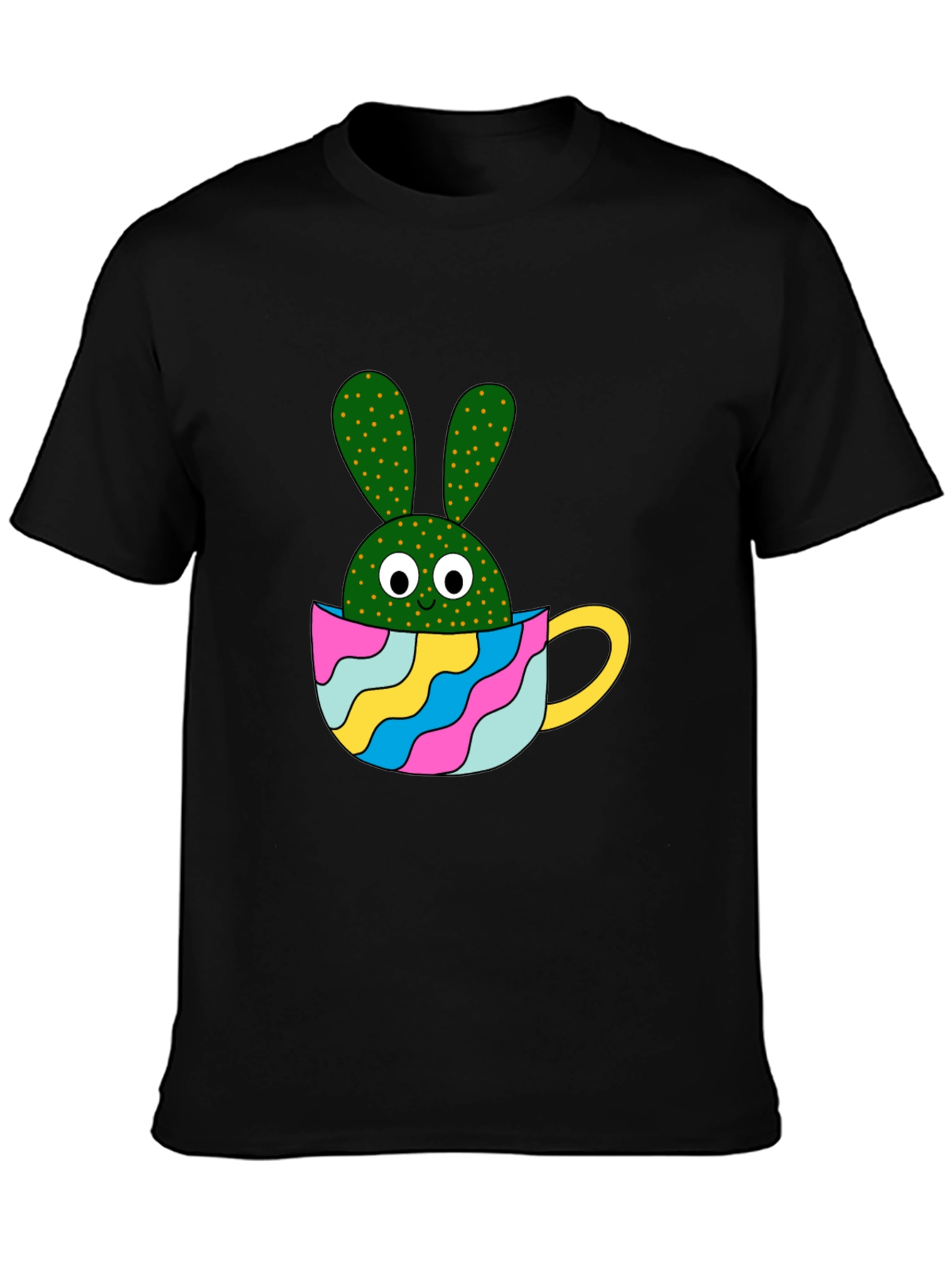 Cactus Bunny Black T-Shirt