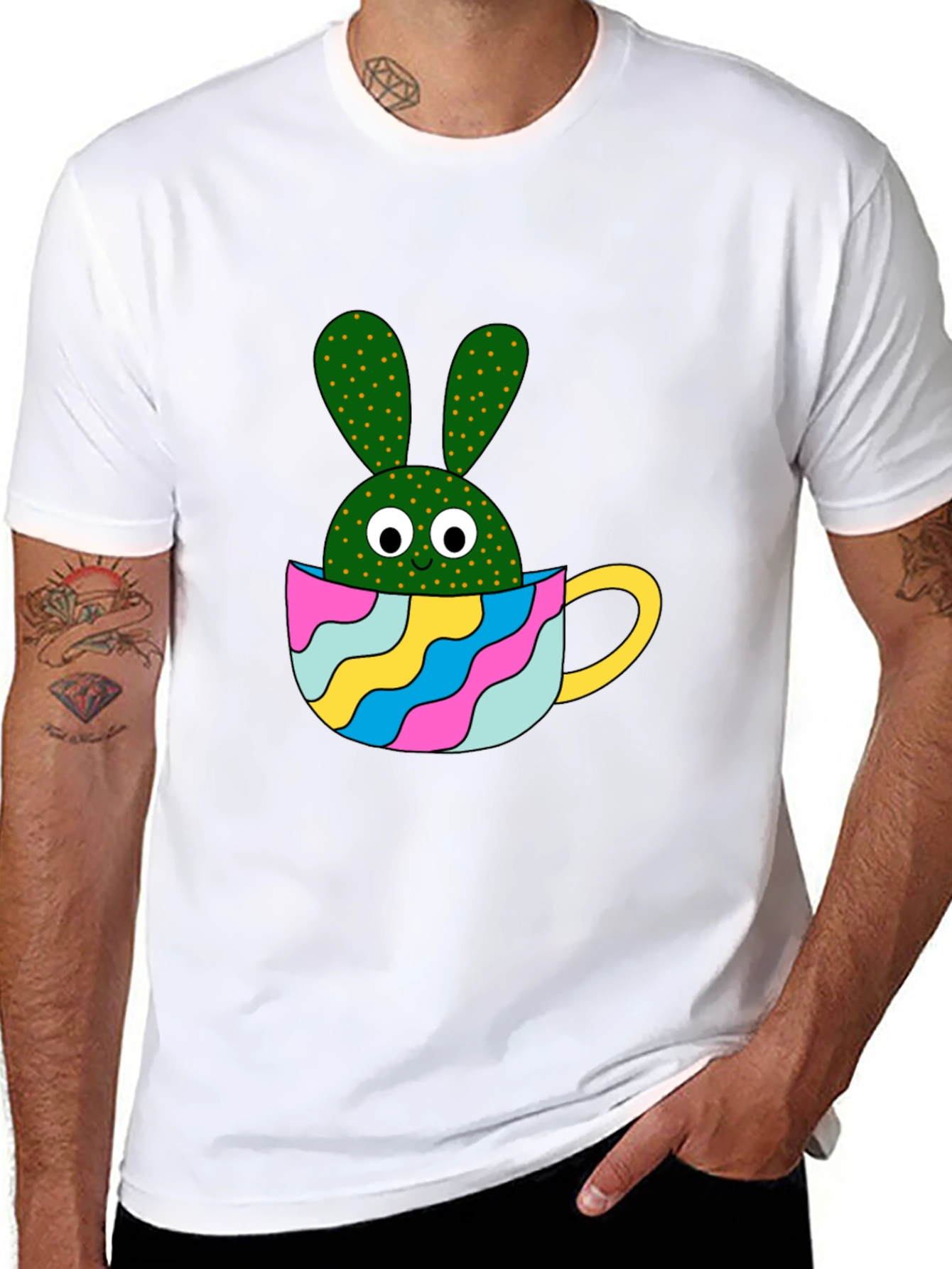 Cactus Bunny Black T-Shirt