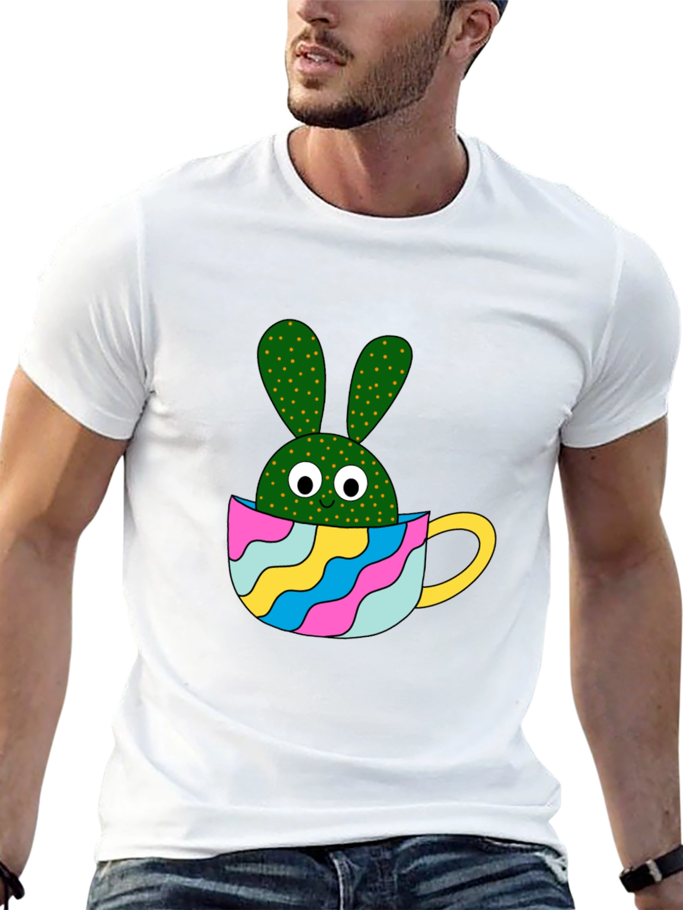 Cactus Bunny Black T-Shirt