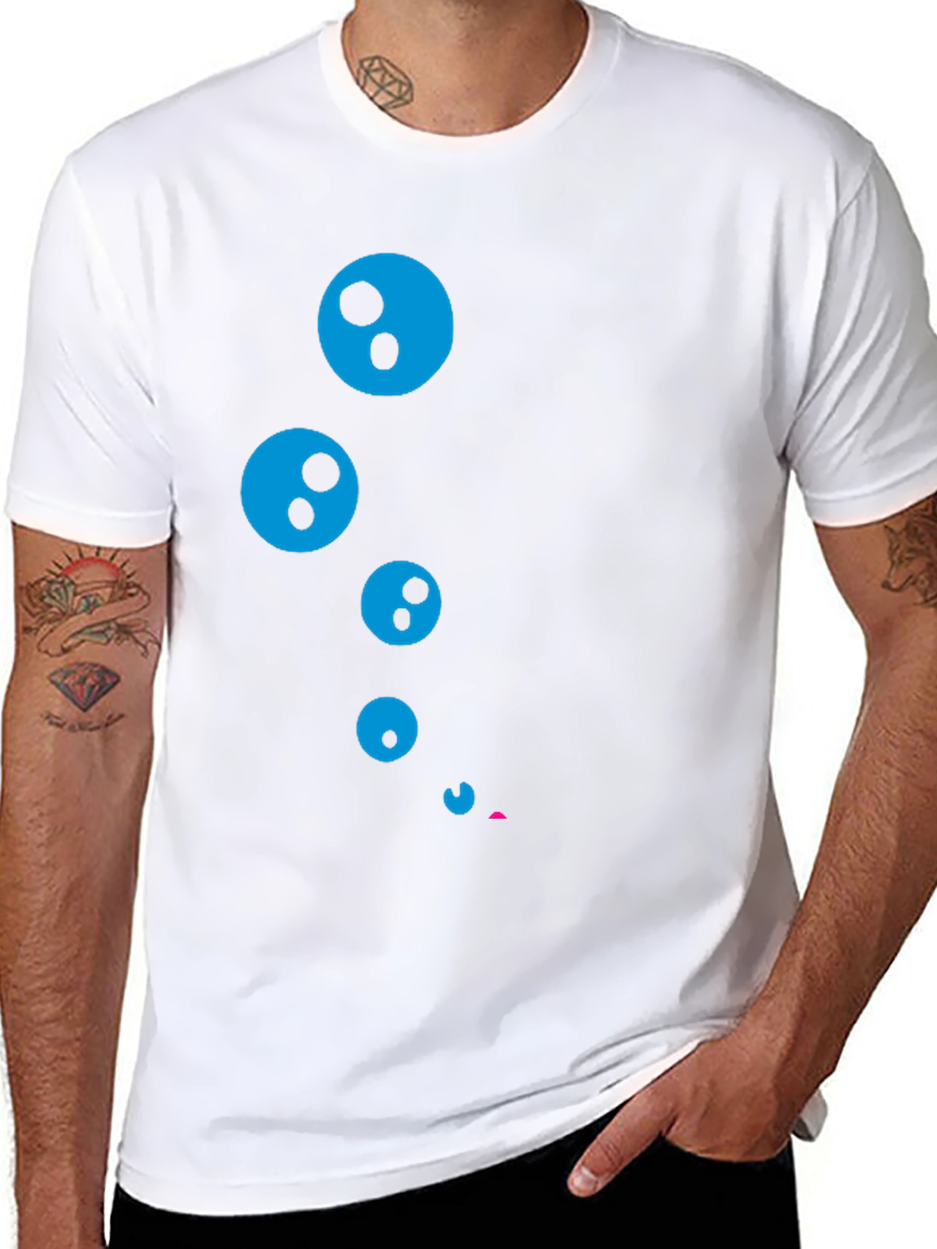 Funky Bubble Graphic Black T-Shirt
