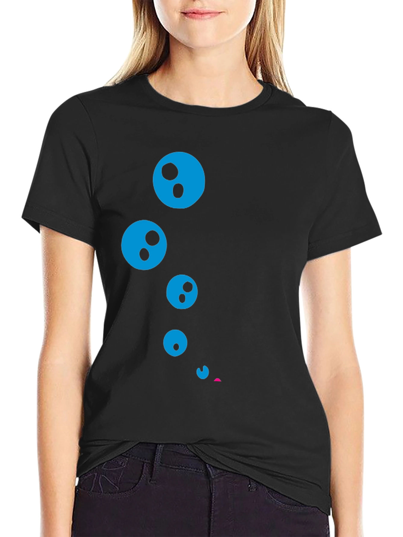 Funky Bubble Graphic Black T-Shirt
