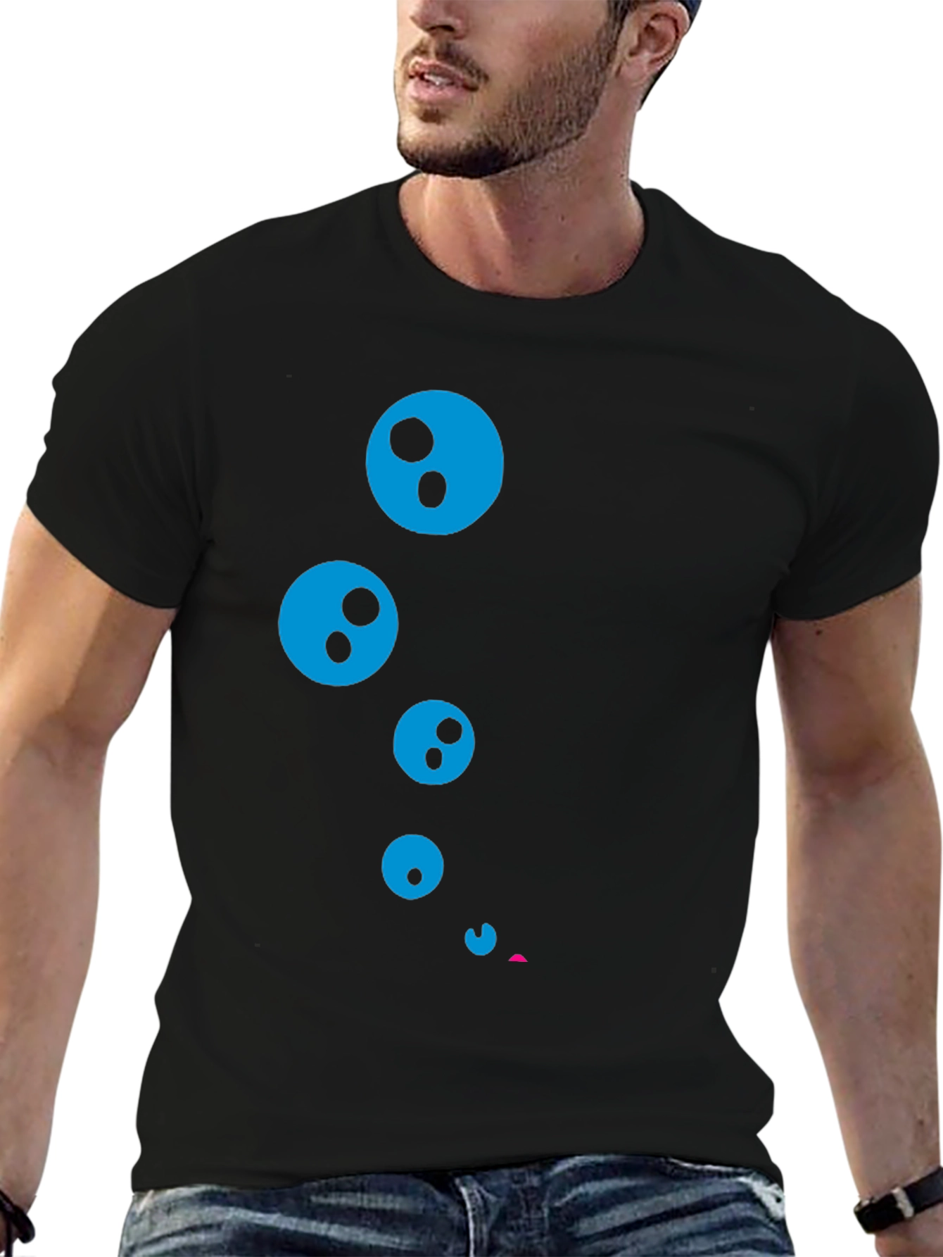 Funky Bubble Graphic Black T-Shirt