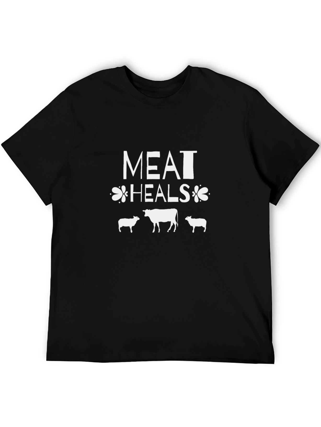 Meat Heals Graphic Tee - Black Cotton T-Shirt