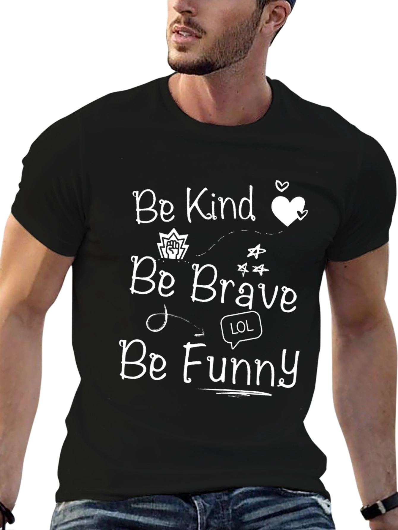 Be Kind Brave Funny Graphic T-Shirt