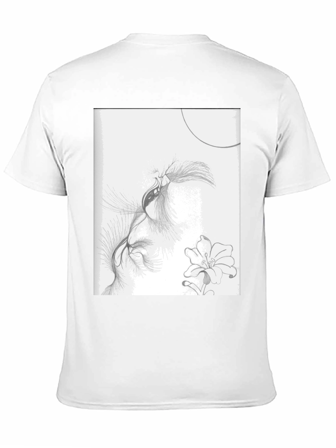 Abstract Floral Sketch Black T-Shirt