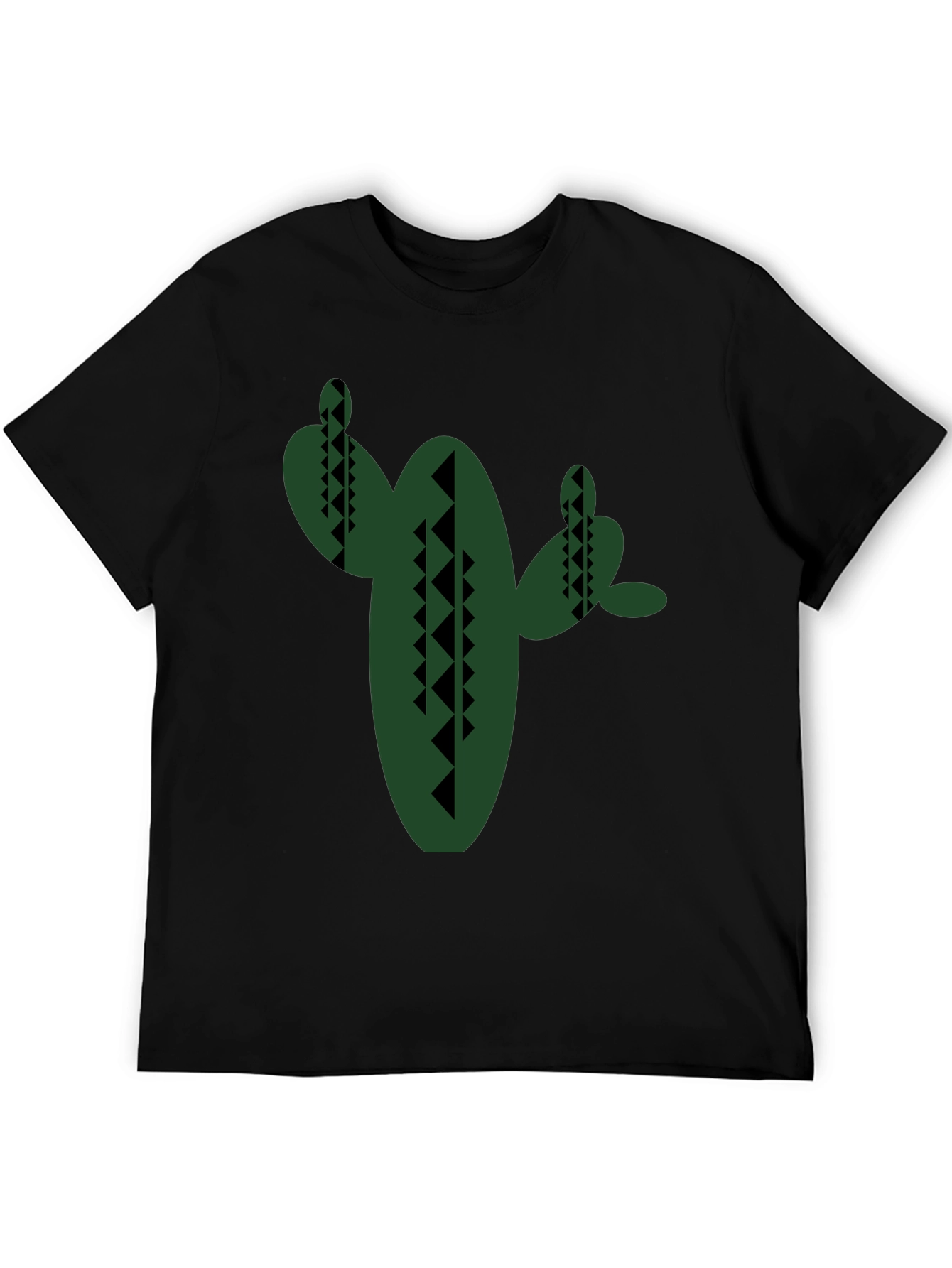 Geometric Cactus Graphic Tee - Modern Desert Style