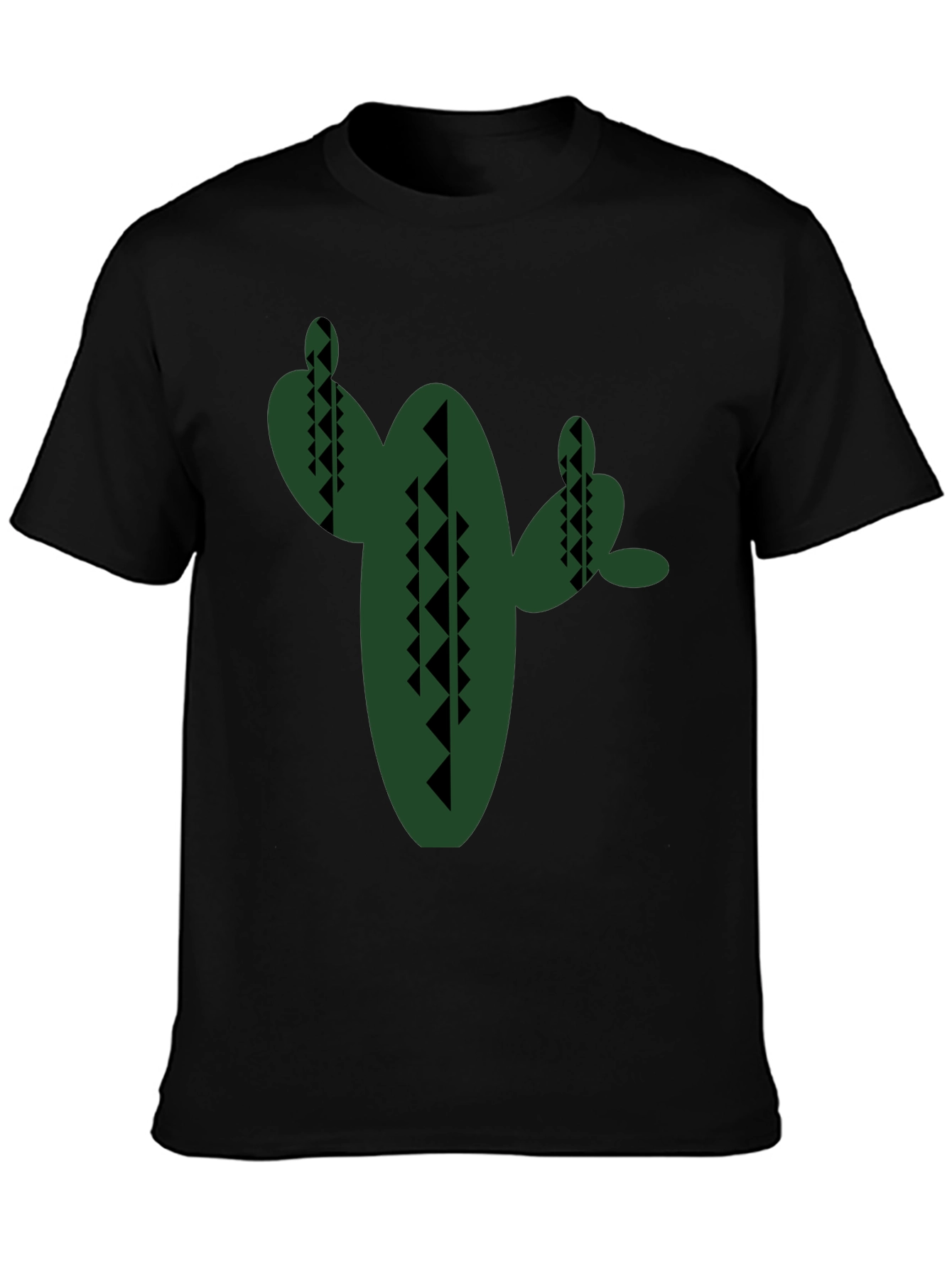 Geometric Cactus Graphic Tee - Modern Desert Style
