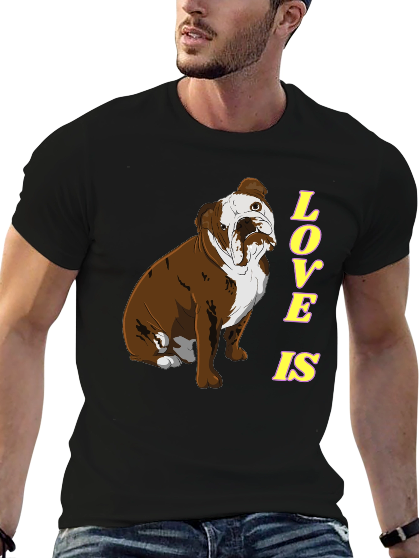 Bulldog Love Graphic Tee - Black