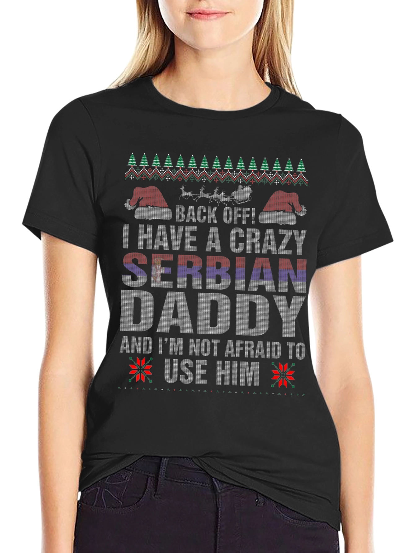 Crazy Serbian Daddy Christmas T-Shirt
