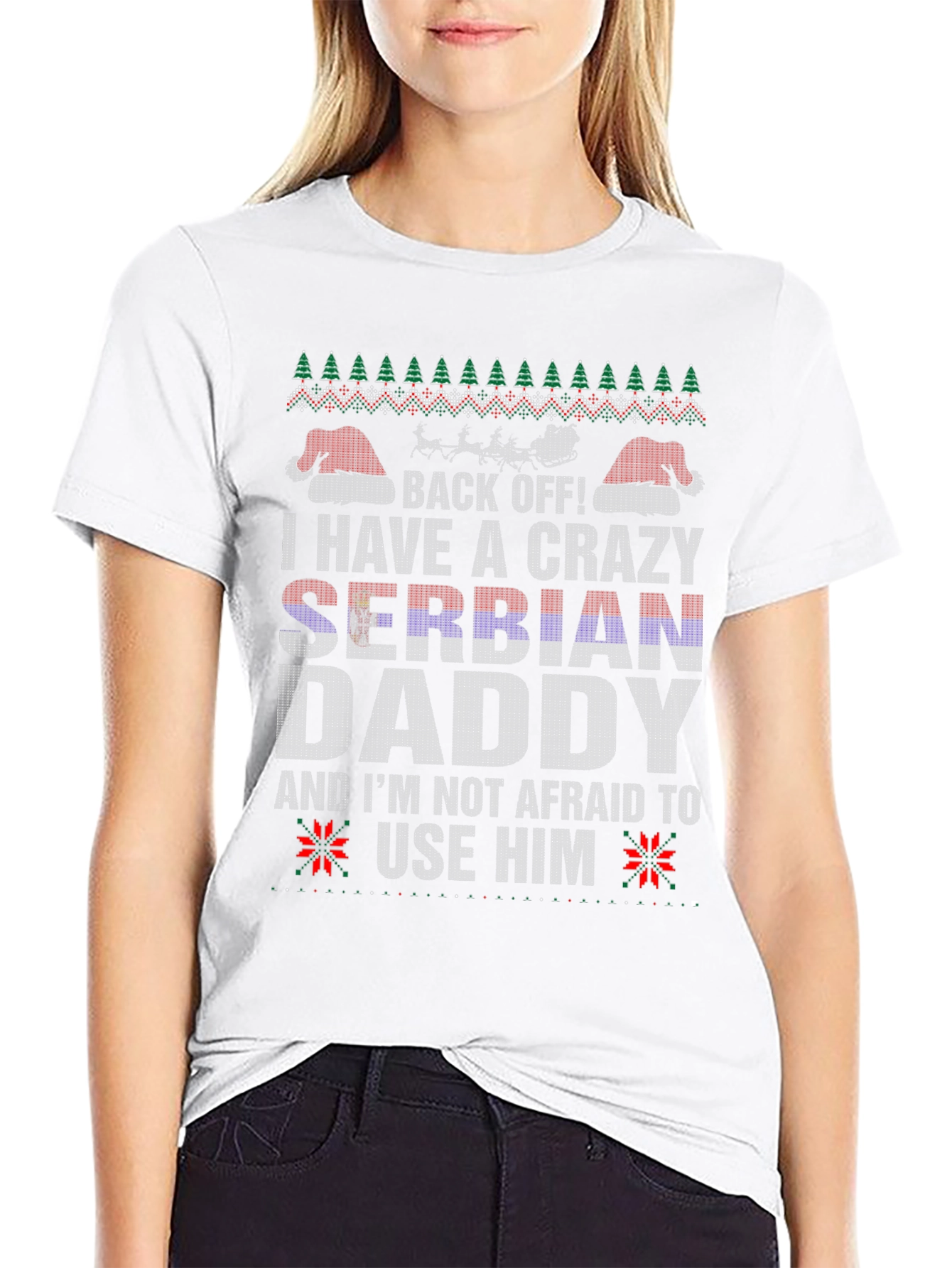Crazy Serbian Daddy Christmas T-Shirt