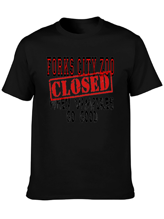 Forks City Zoo T-Shirt - Closed When Vampires Go Good