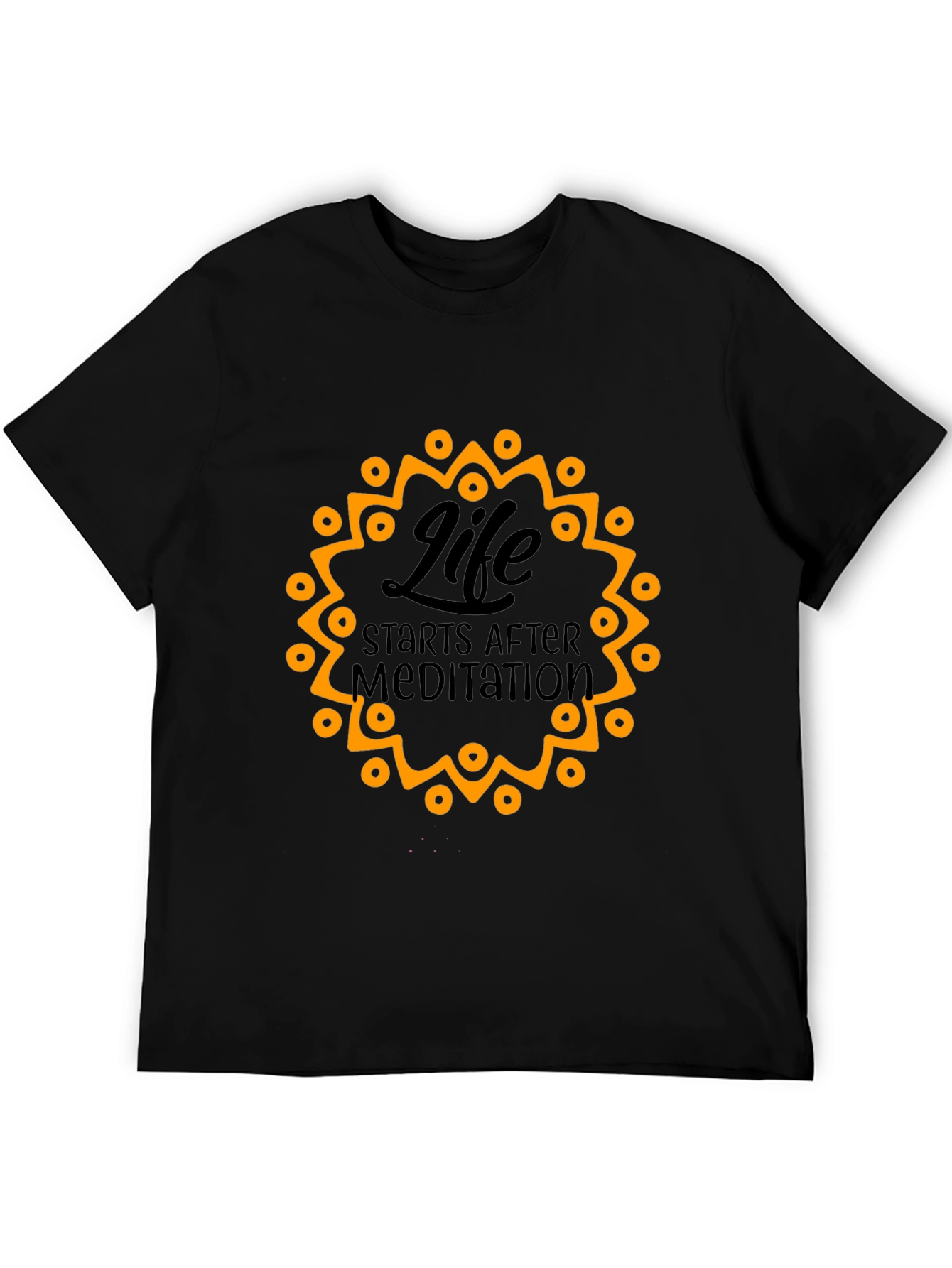 Life Starts After Meditation Black T-Shirt