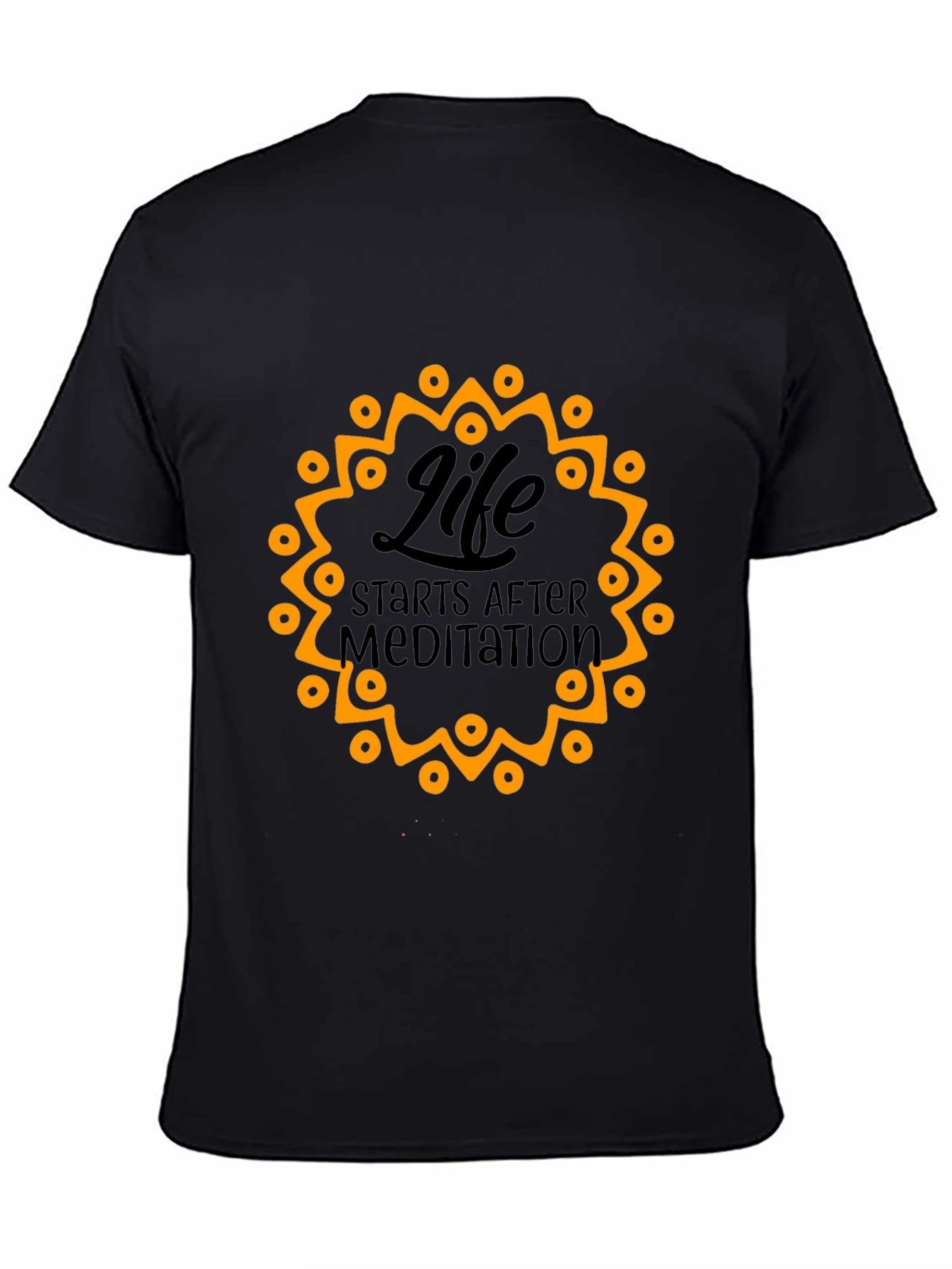 Life Starts After Meditation Black T-Shirt