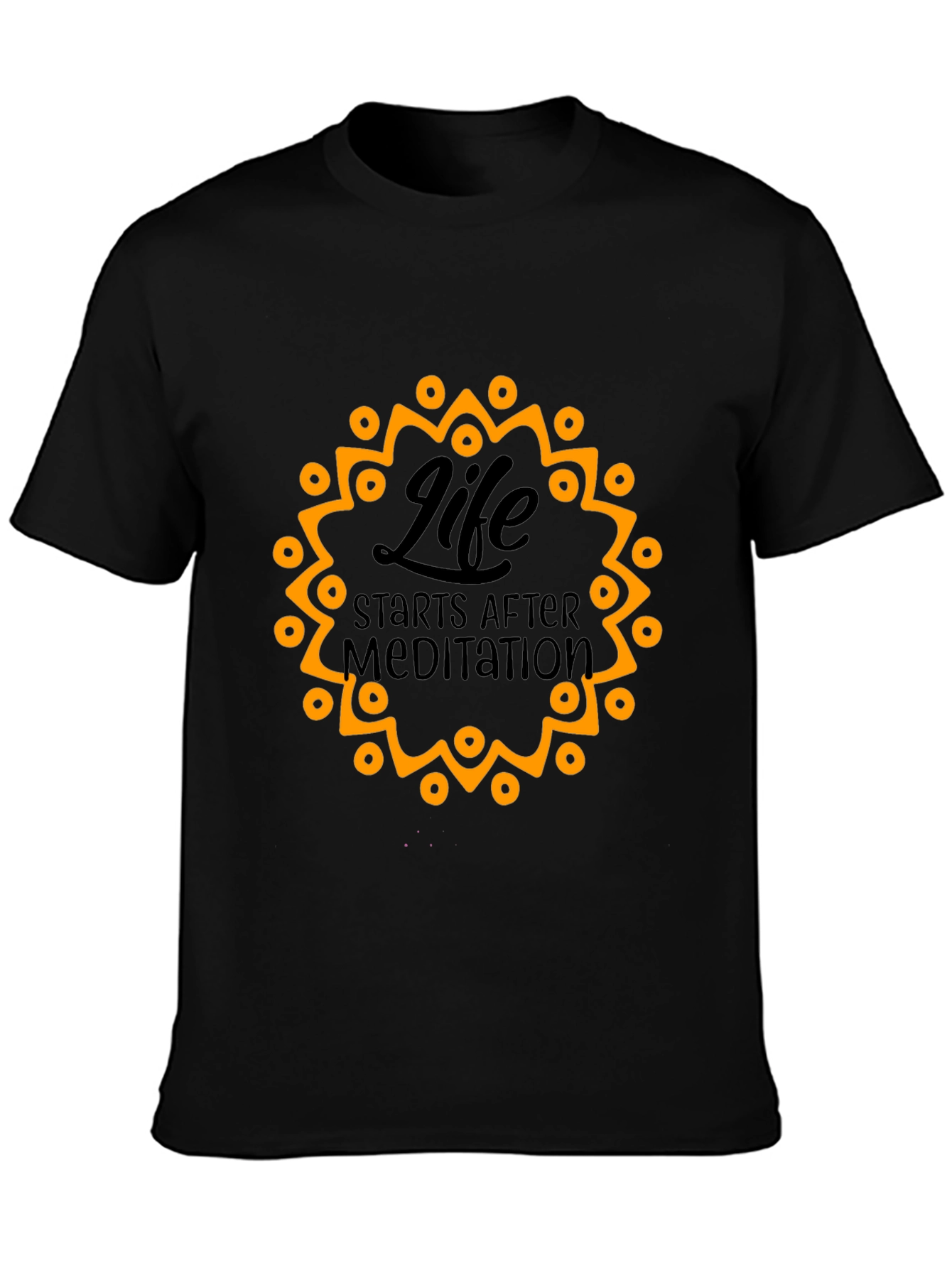 Life Starts After Meditation Black T-Shirt