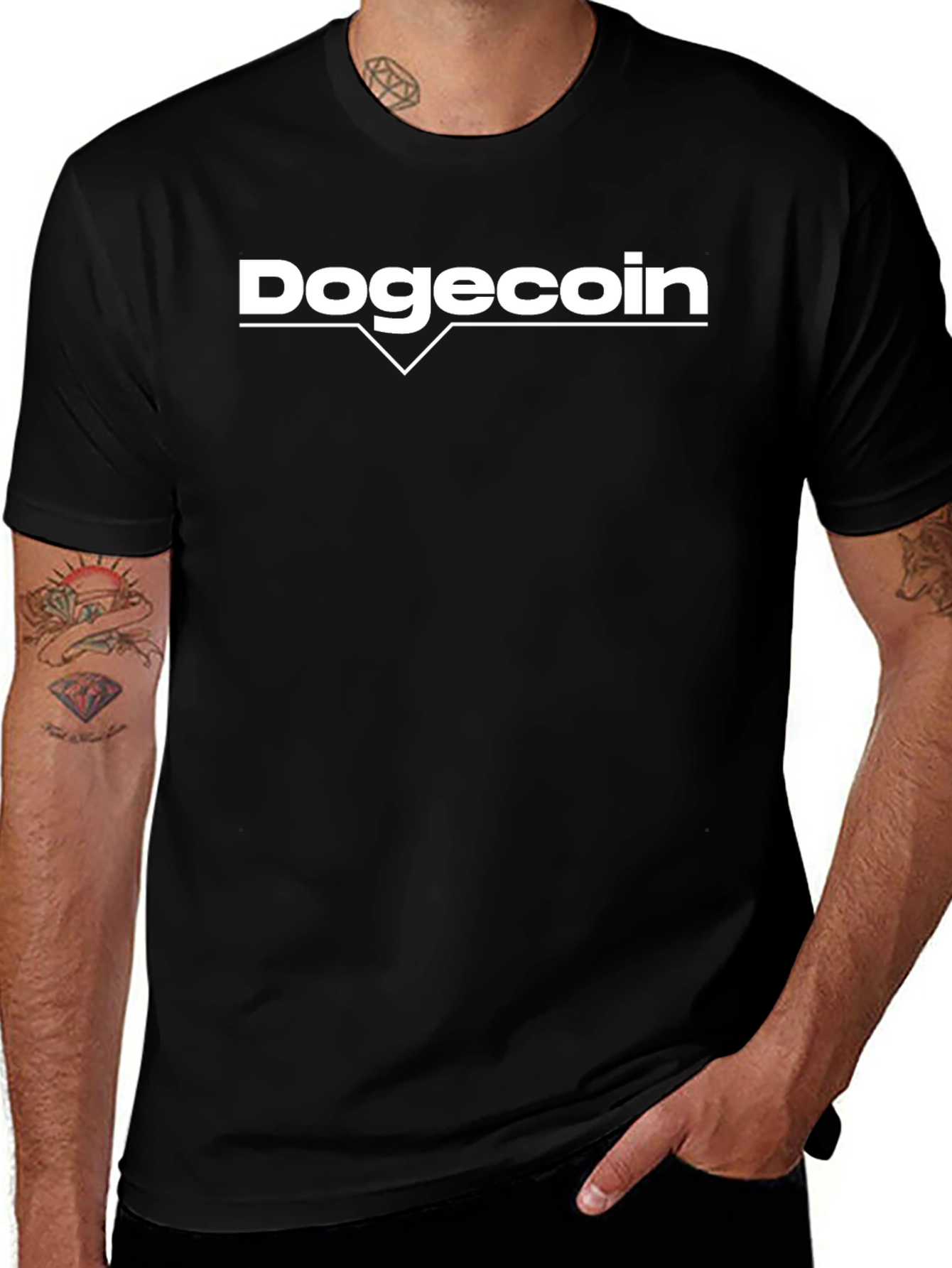 Dogecoin Black T-Shirt - Crypto Meme Fashion