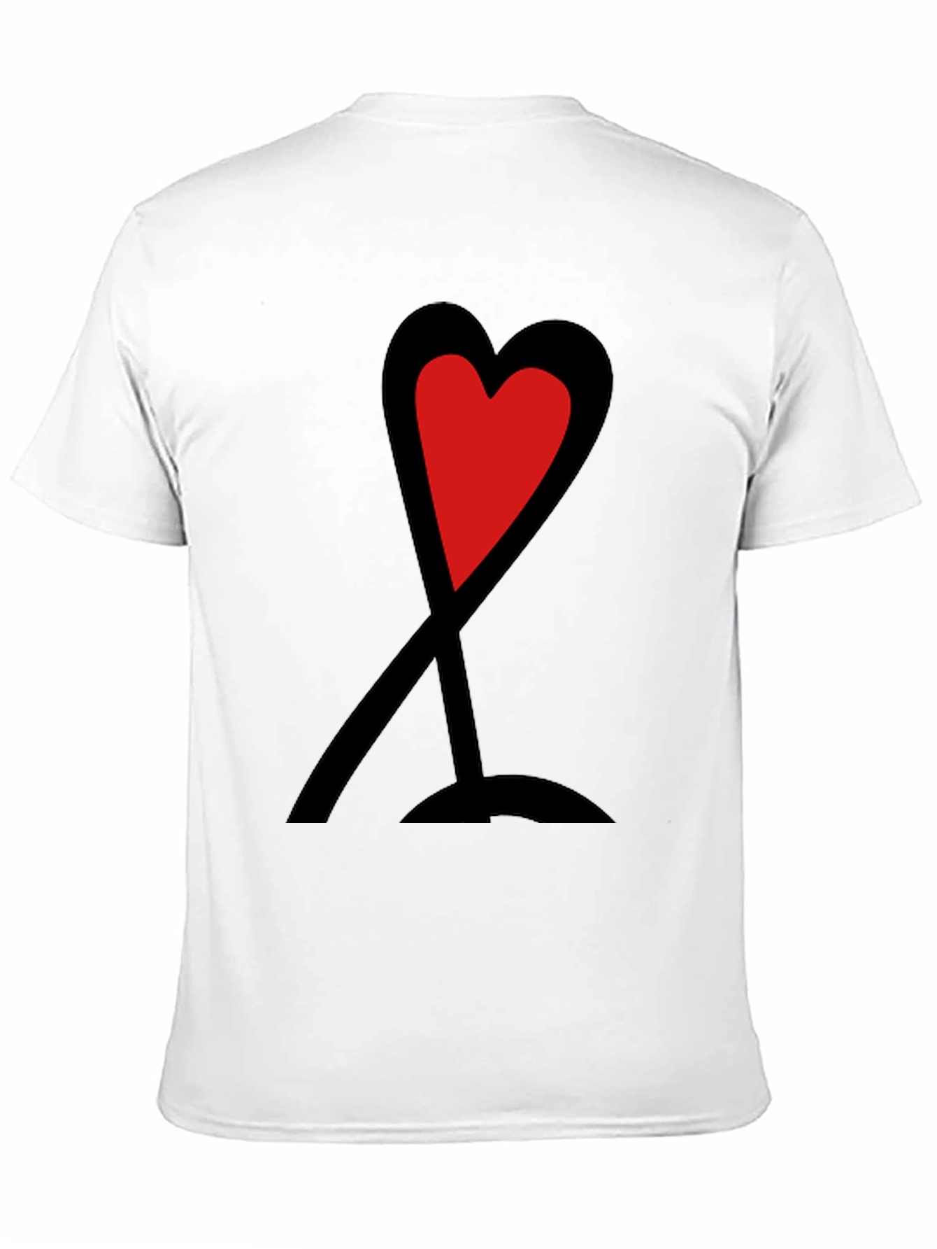 Red Heart Graphic Print Black T-Shirt