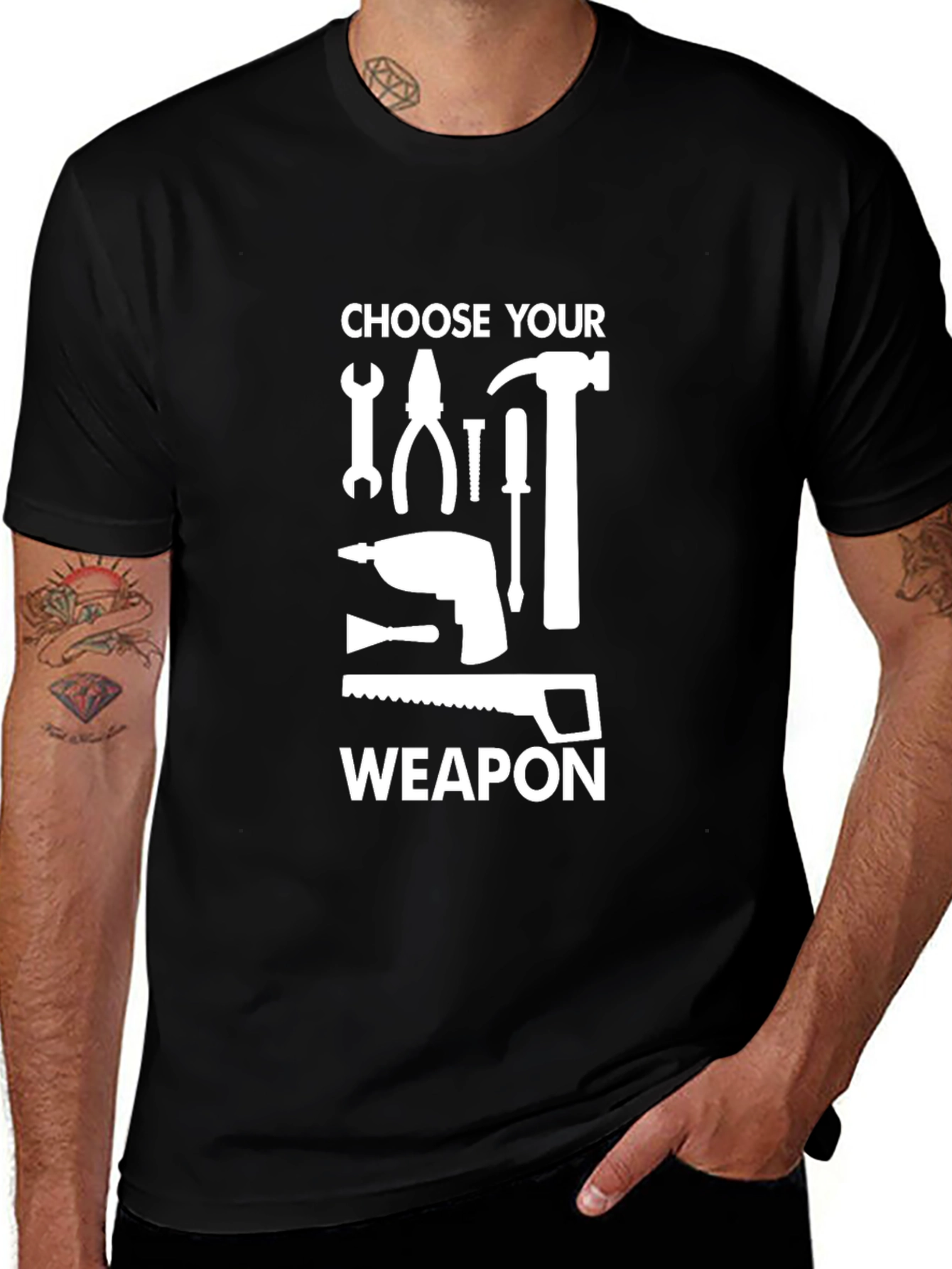 Choose Your Weapon Graphic Tee - Handyman T-Shirt