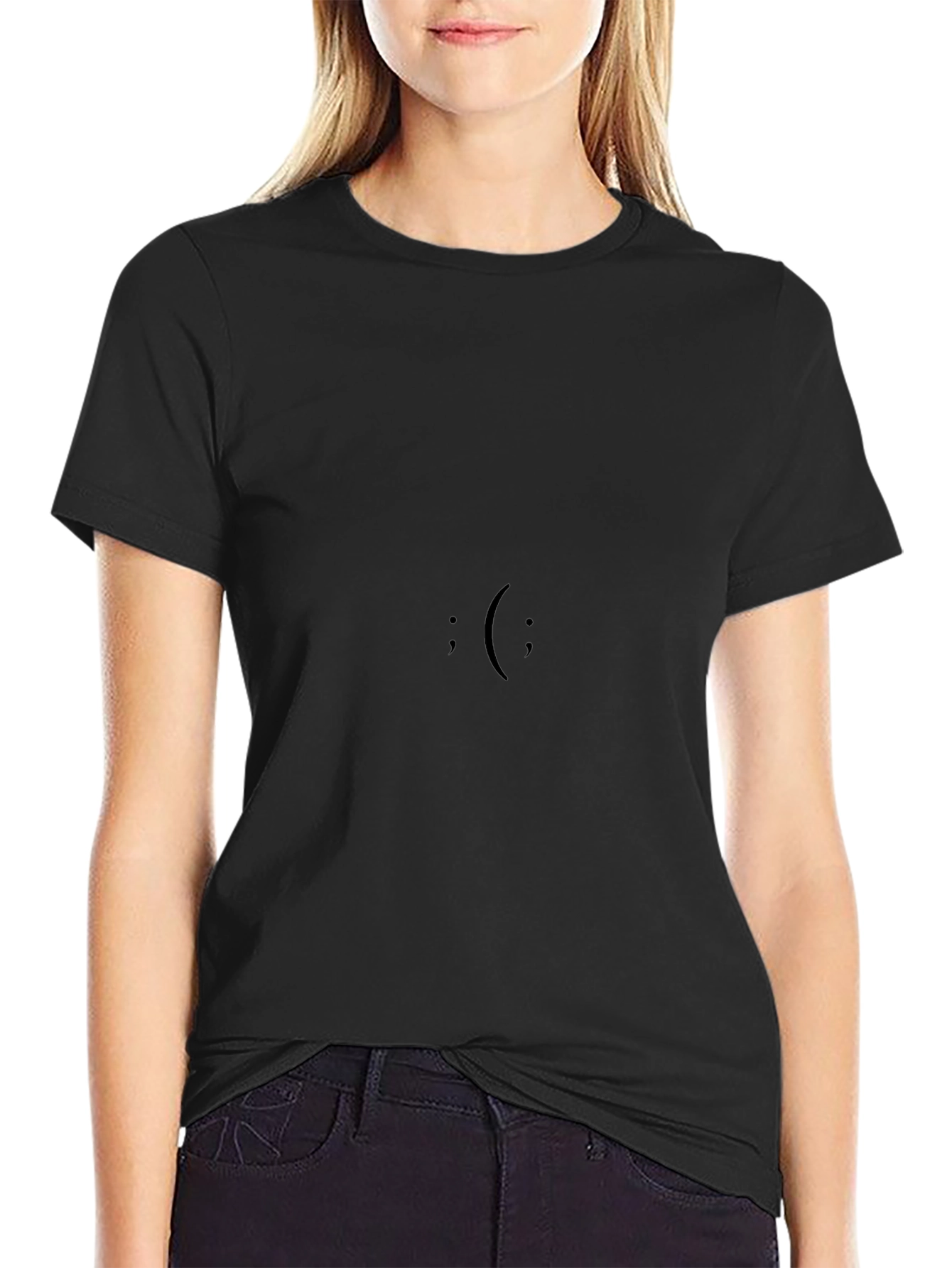 Black ;( Graphic Tee - Minimalist Style