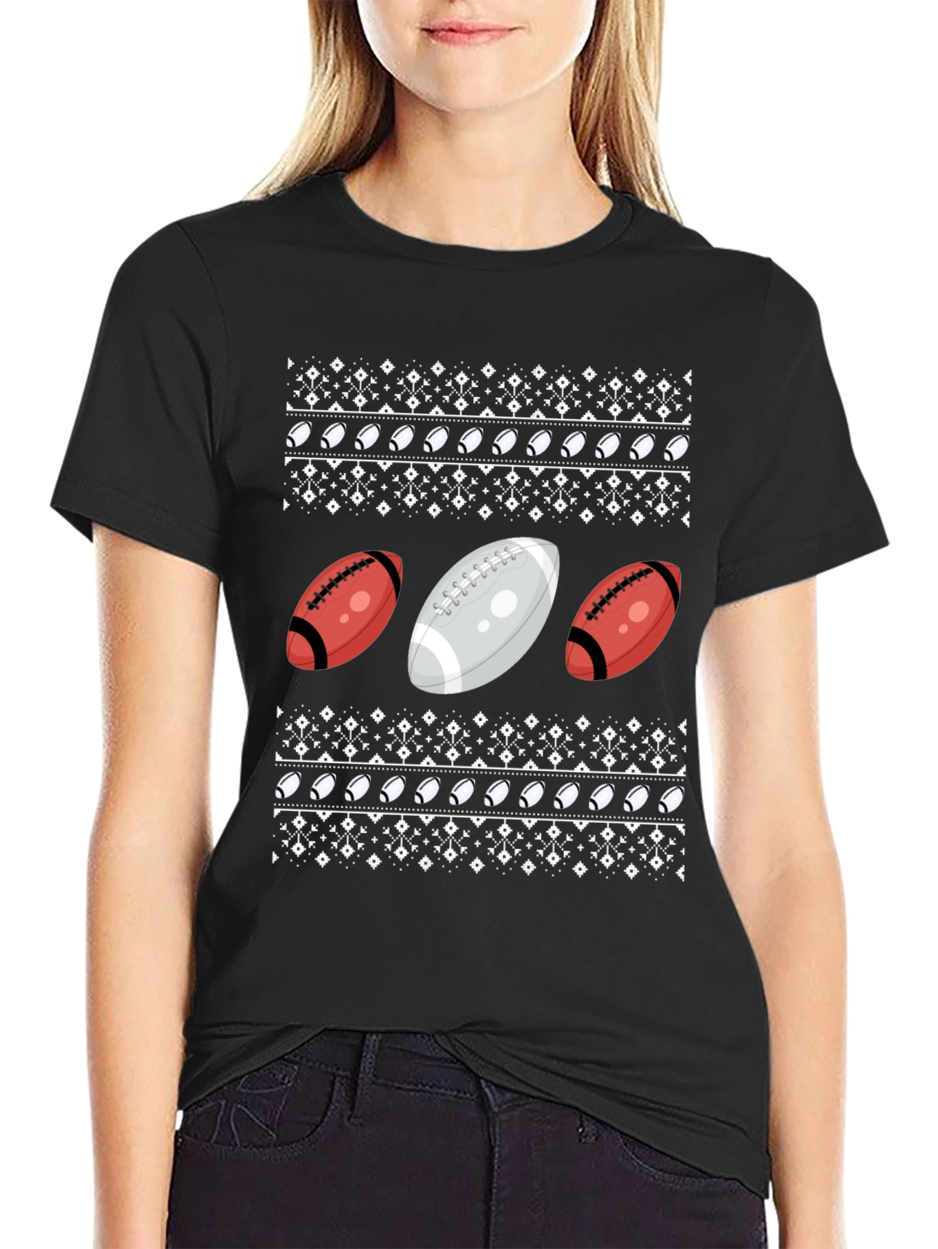 Football Ugly Christmas Sweater T-Shirt