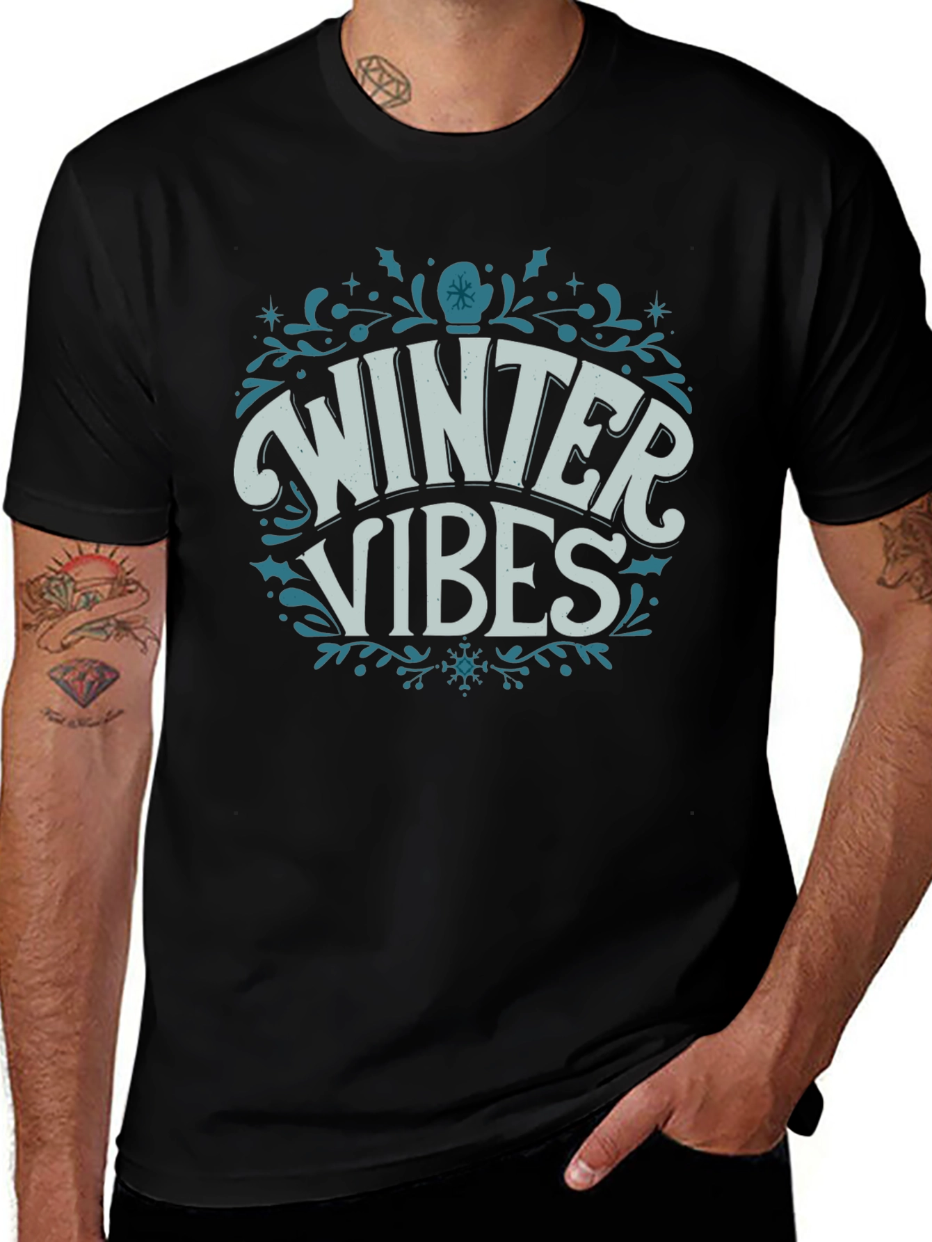 Winter Vibes Graphic Tee - Cozy Holiday Shirt