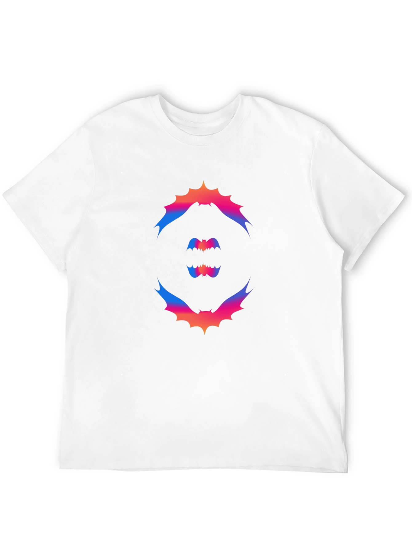 Gradient Bat Graphic Tee - Halloween Style